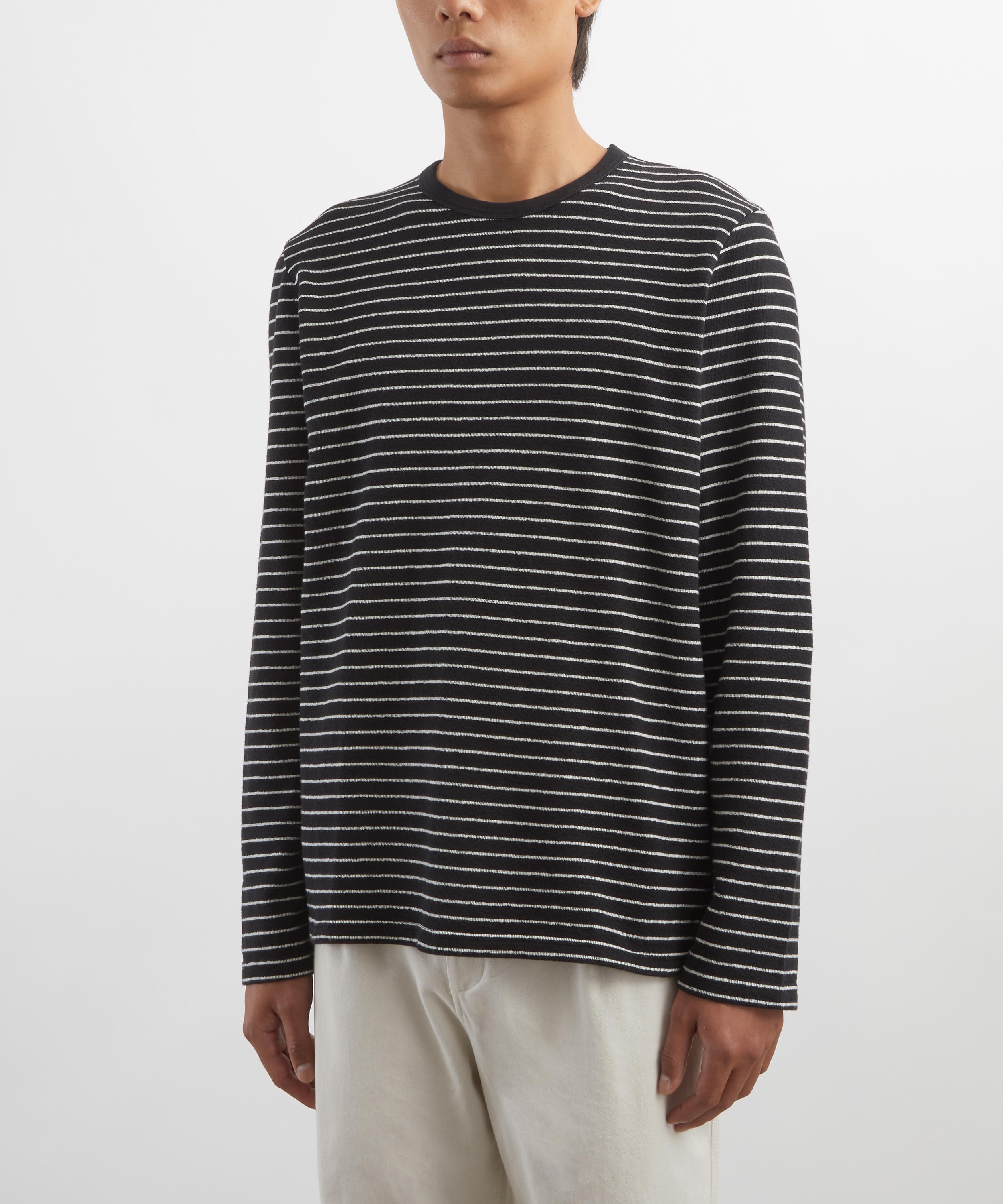 Folk - Black-Ecru Long-Sleeve Textured T-Shirt image number 2