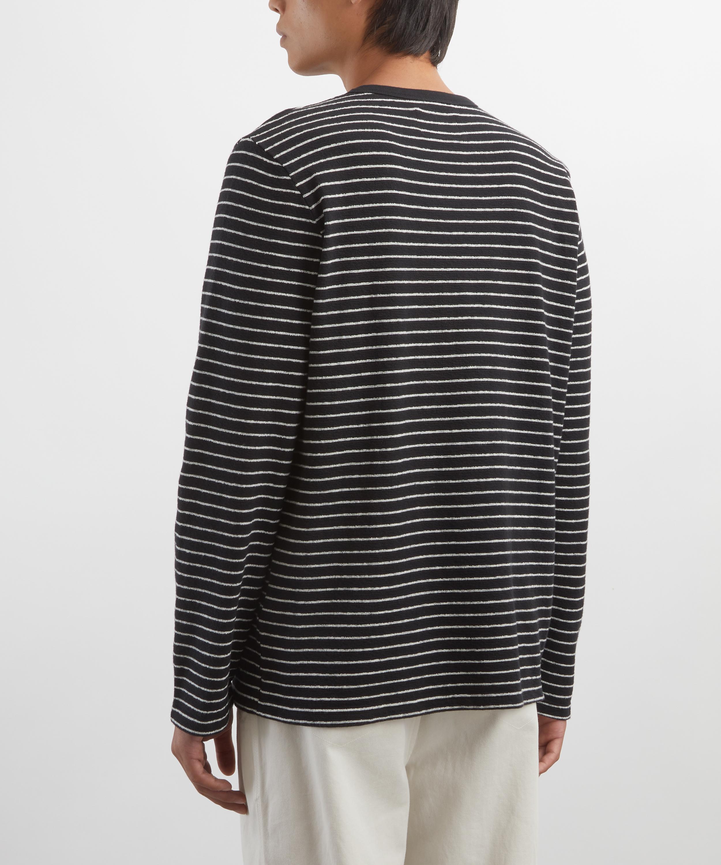 Folk - Black-Ecru Long-Sleeve Textured T-Shirt image number 3