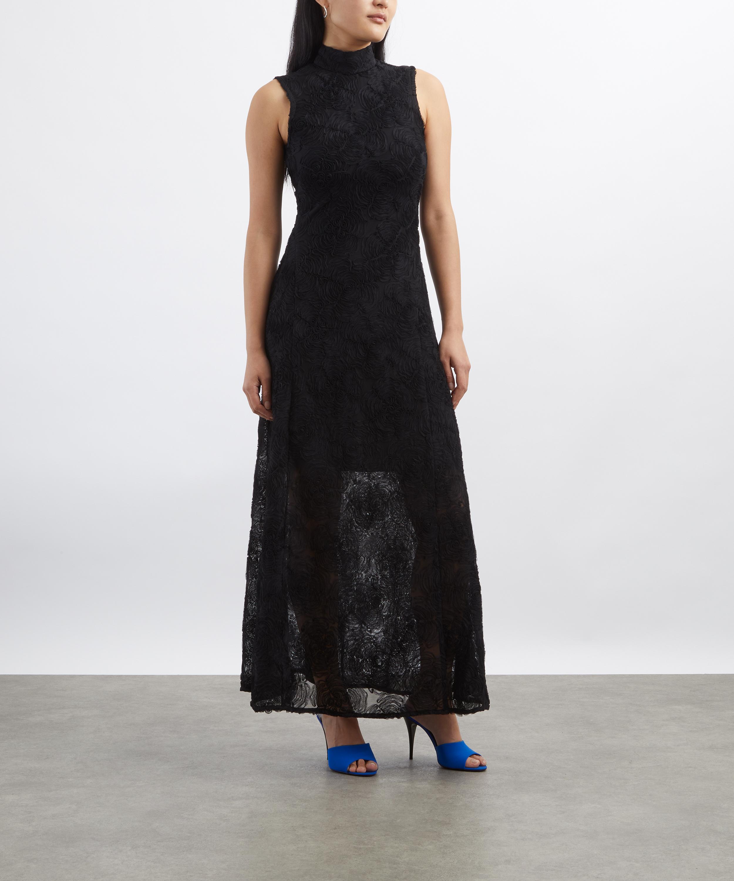 ROTATE Birger Christensen - Flower Mesh Maxi Dress image number 2