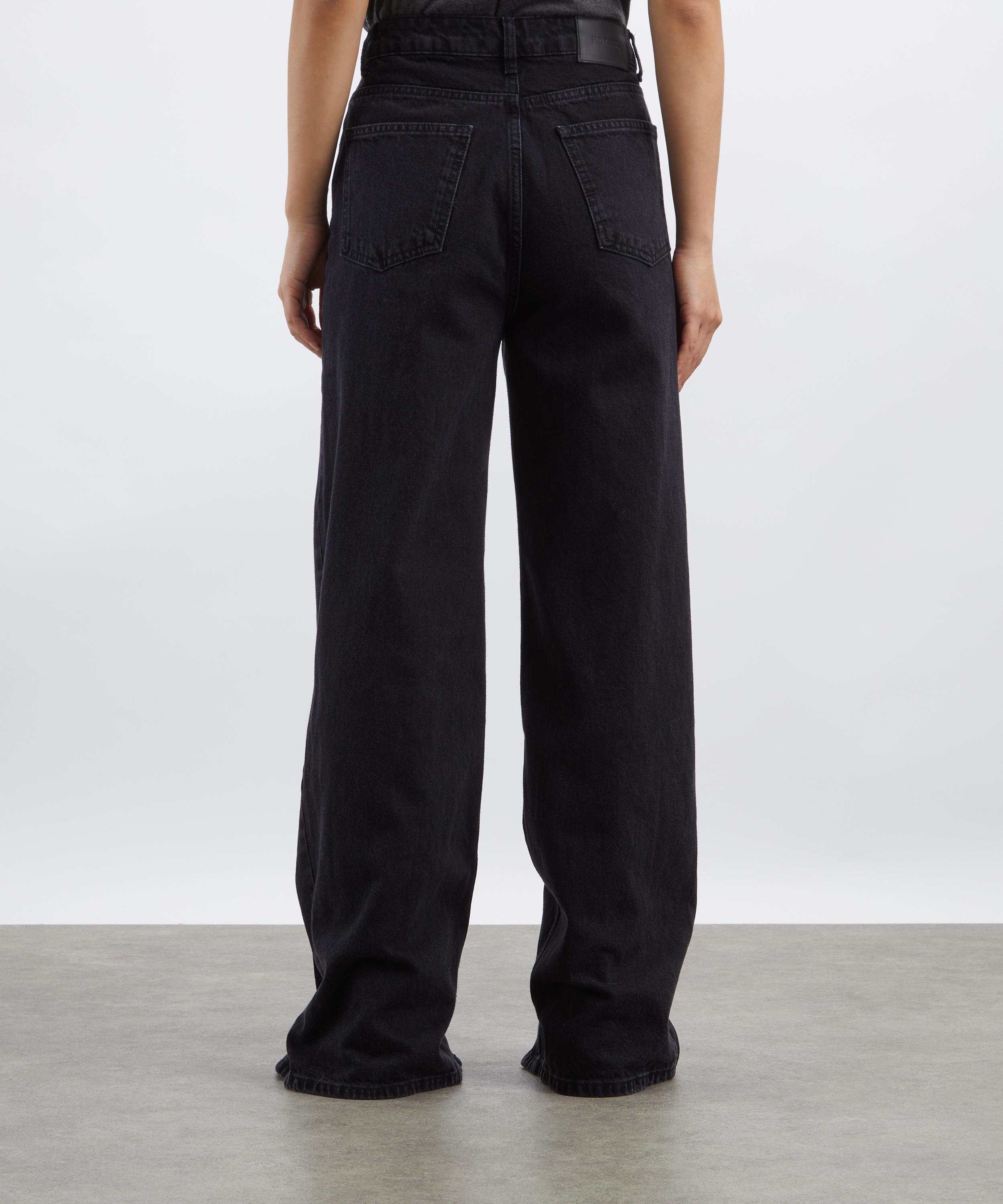 ROTATE Birger Christensen - Black Button Detail Wide Jeans image number 3