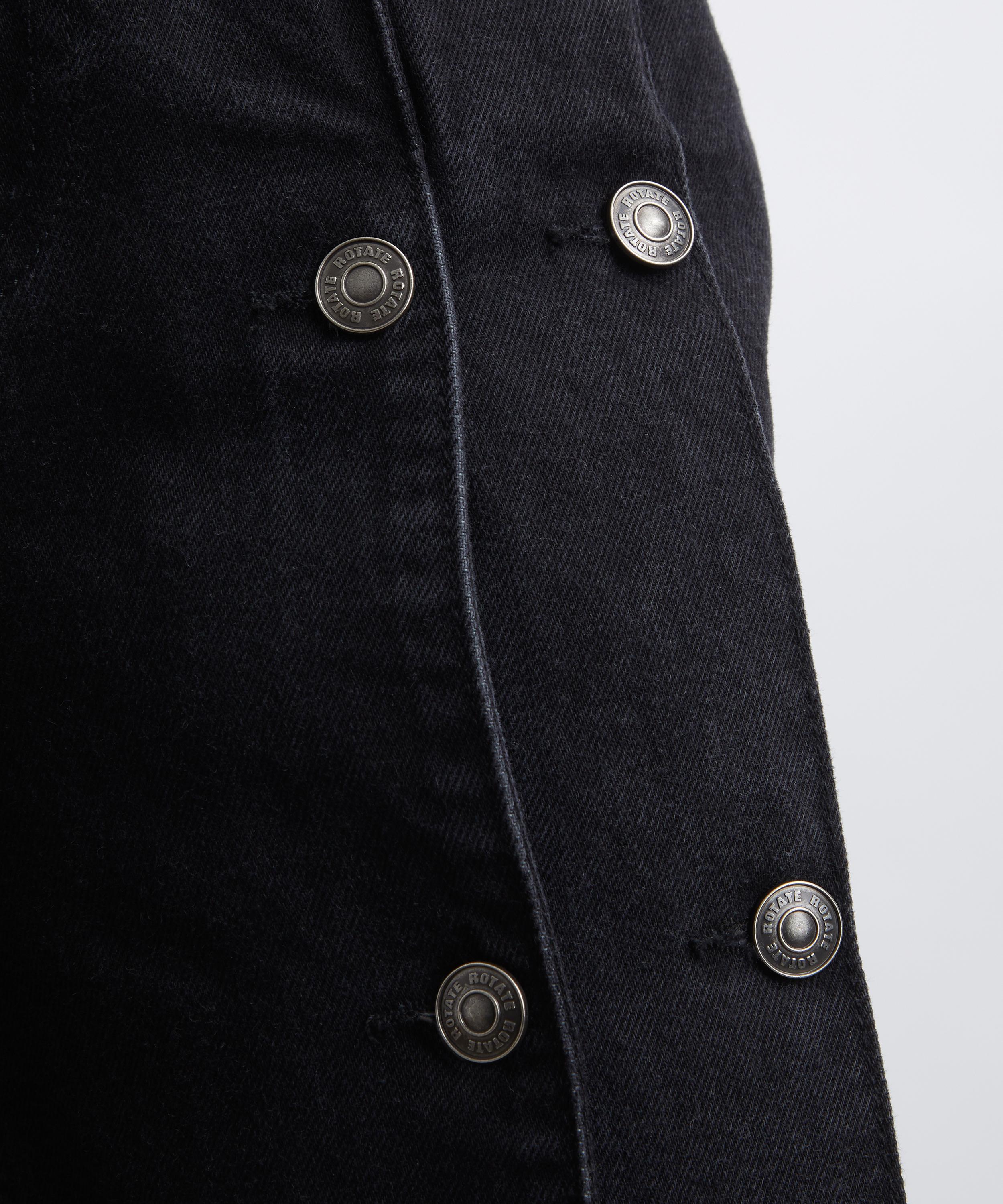 ROTATE Birger Christensen - Black Button Detail Wide Jeans image number 4