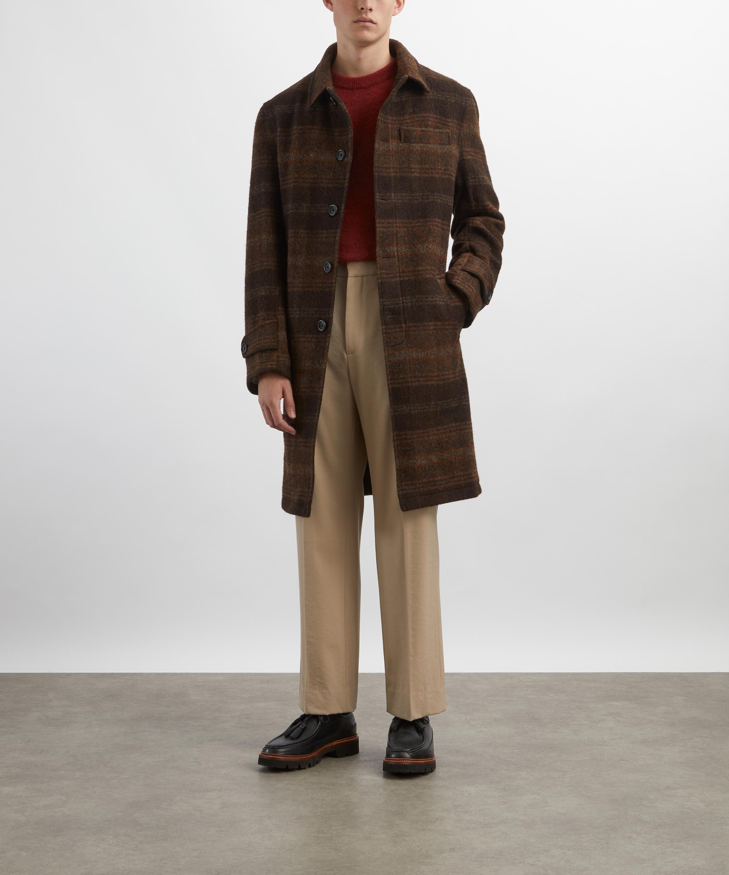 Oliver Spencer - Grandpa Staunton Brown Wool Coat image number 1