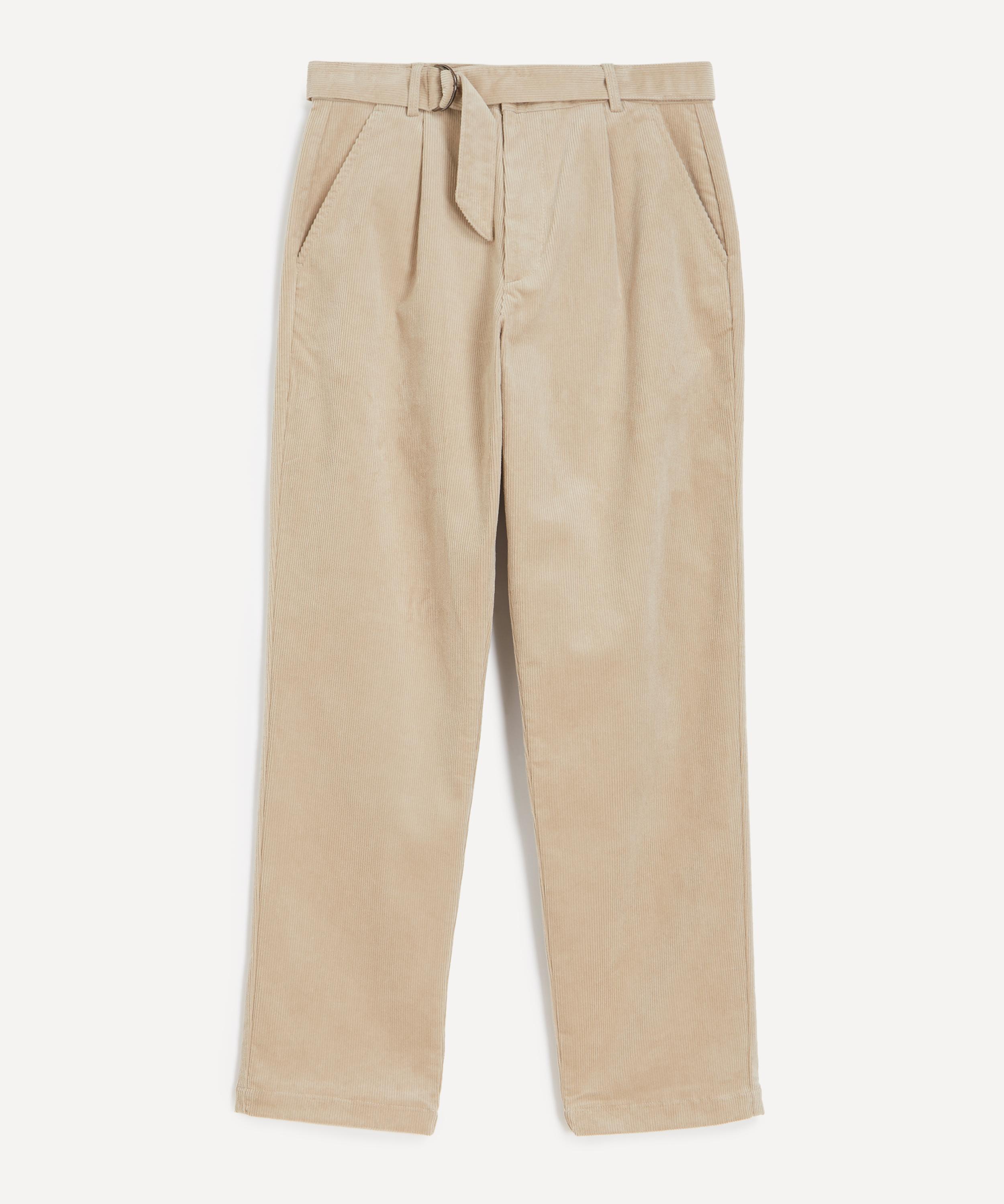 Oliver Spencer - Belted Sibley Cord Beige Trousers image number 0