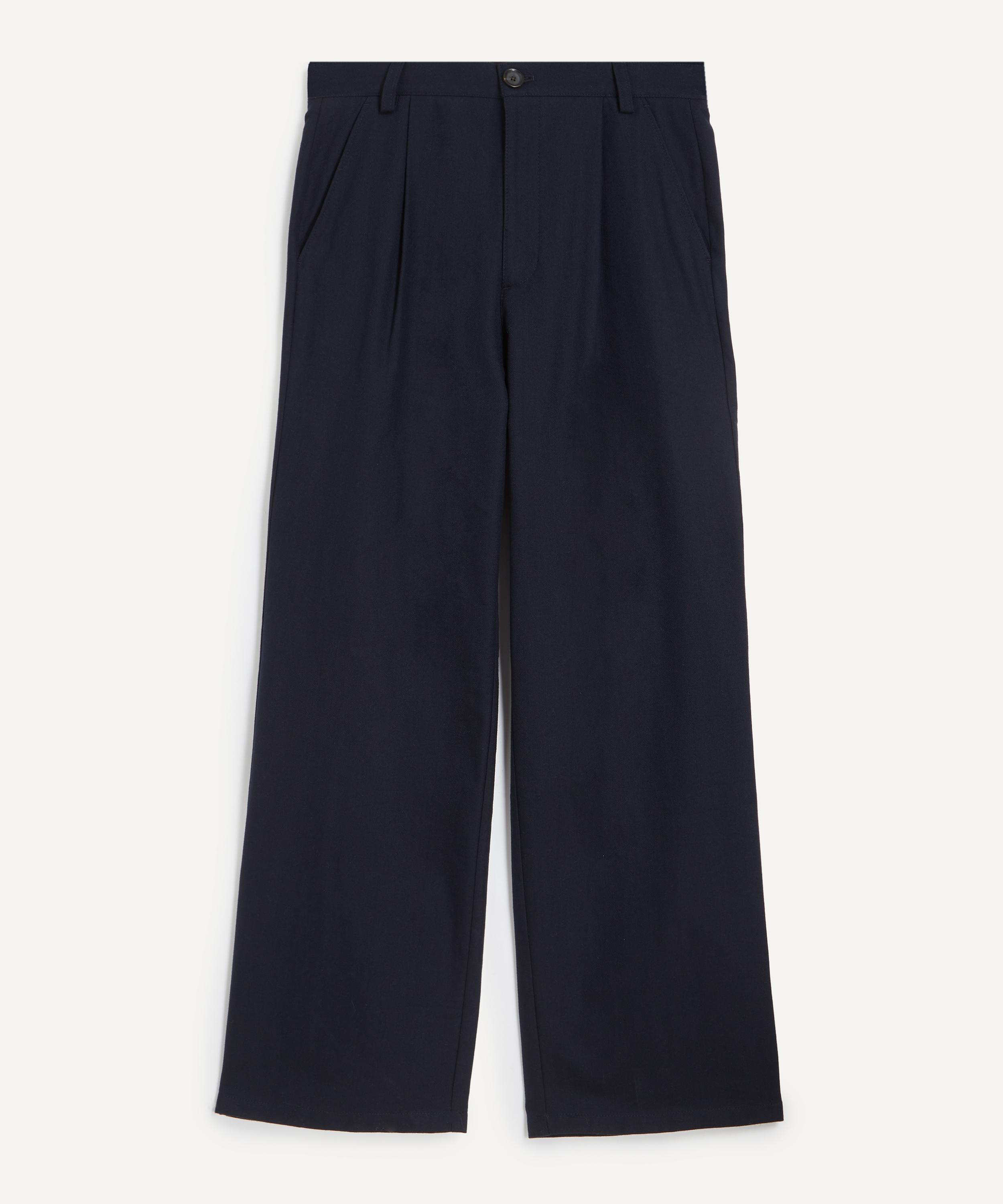Oliver Spencer - Navy Orsman Wide-Leg Trousers image number 0