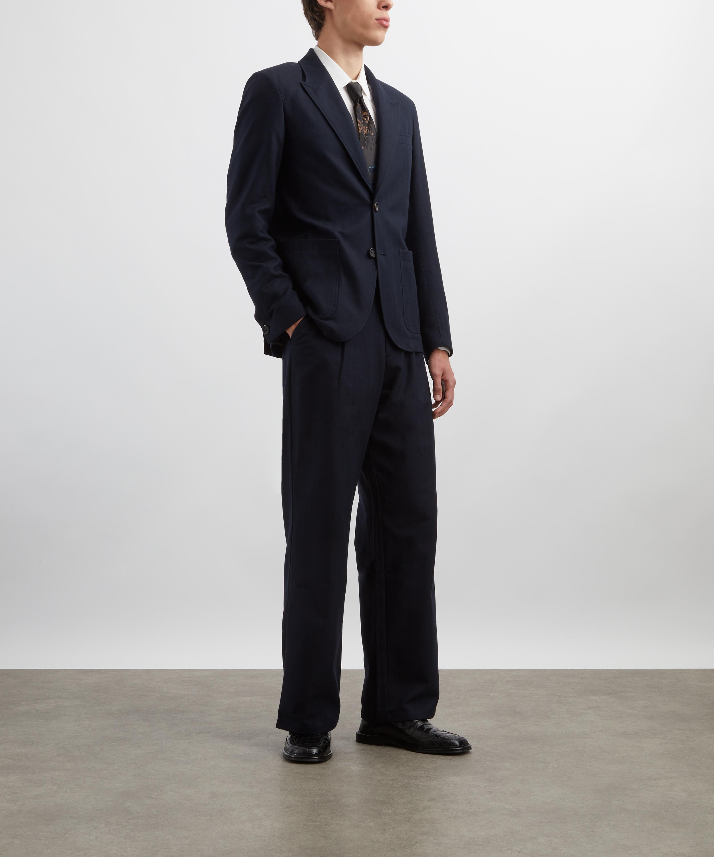 Oliver Spencer - Navy Orsman Wide-Leg Trousers image number 1