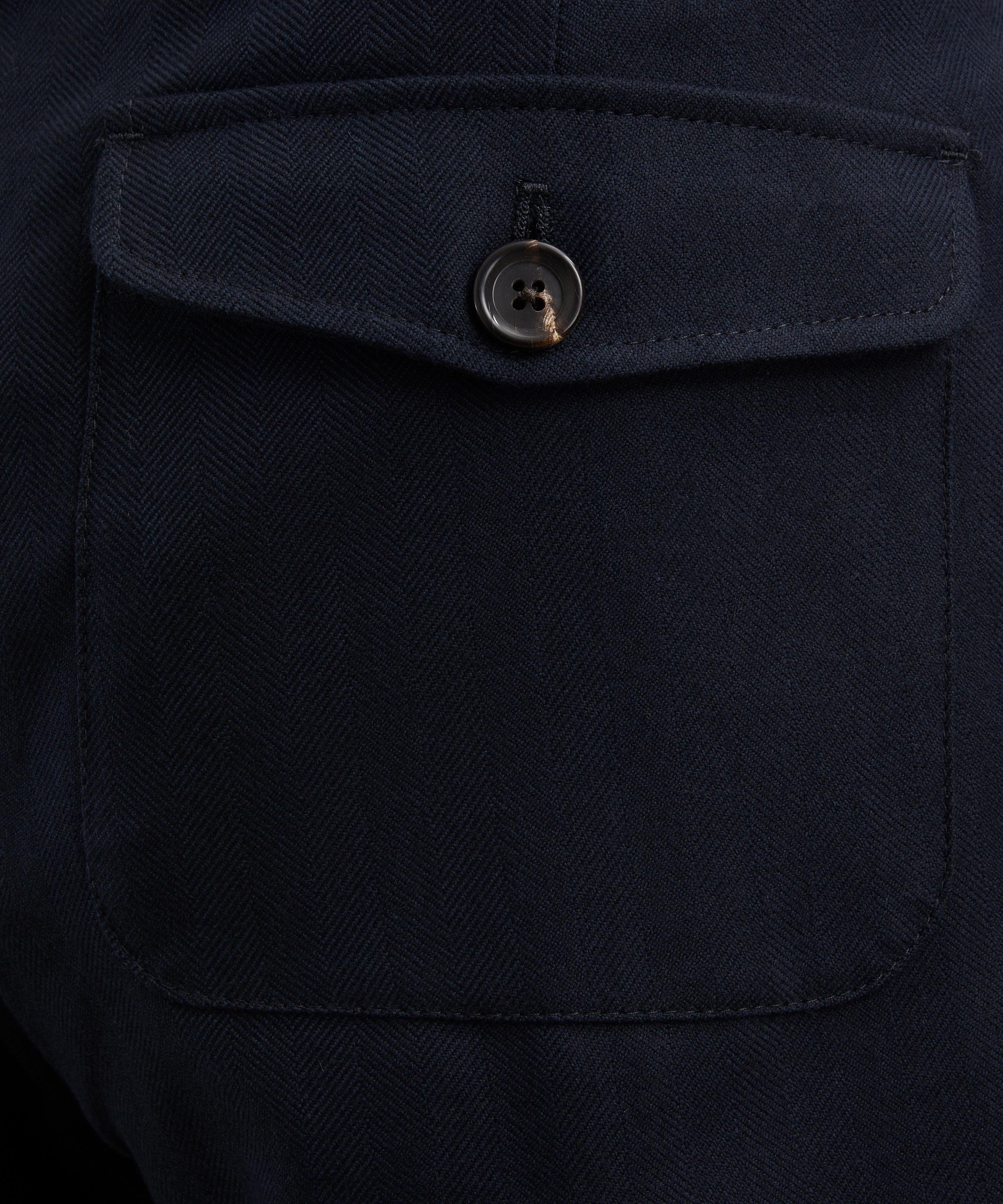 Oliver Spencer - Navy Orsman Wide-Leg Trousers image number 4