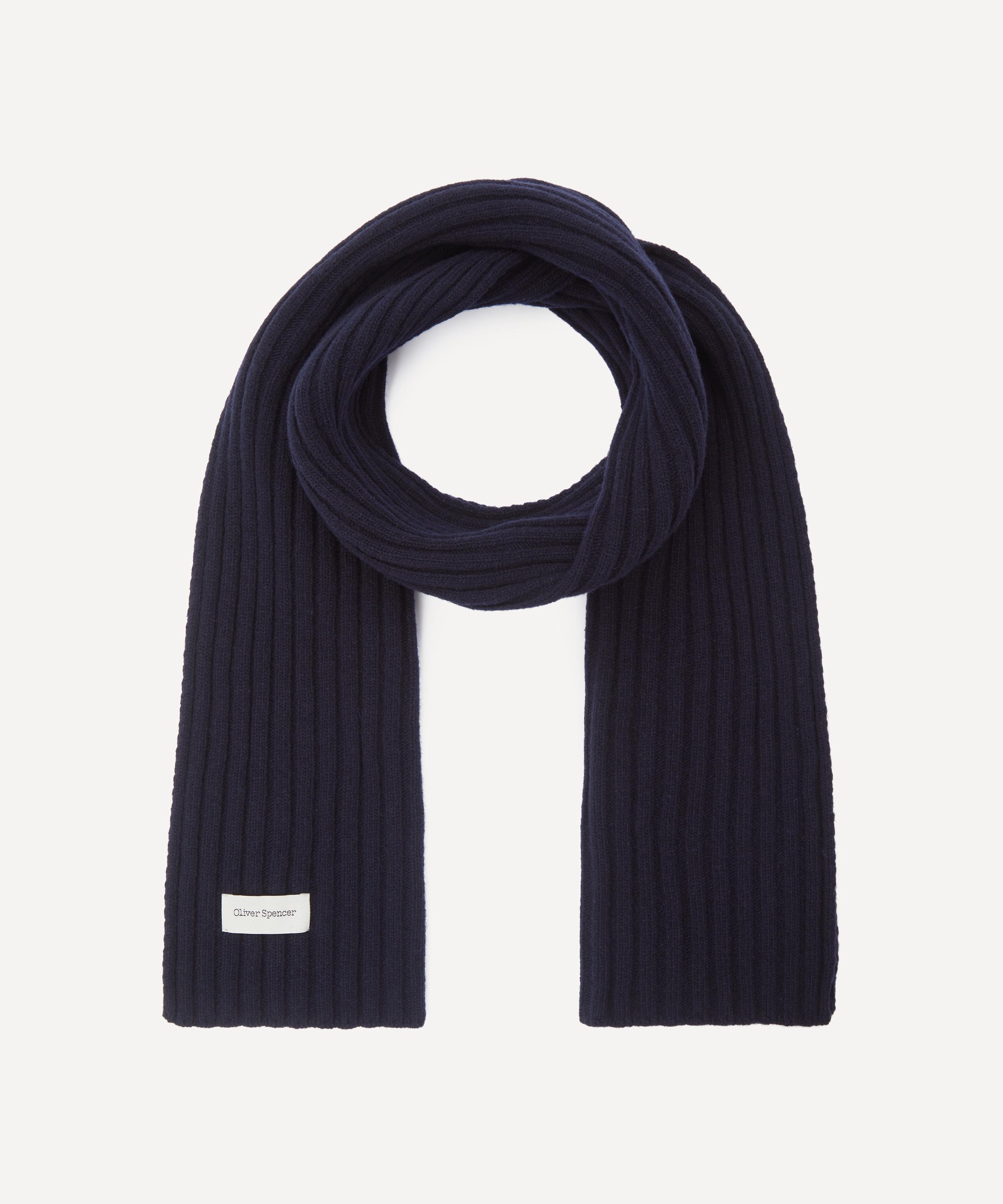 Oliver Spencer - Navy Soane Ribbed Scarf image number 1
