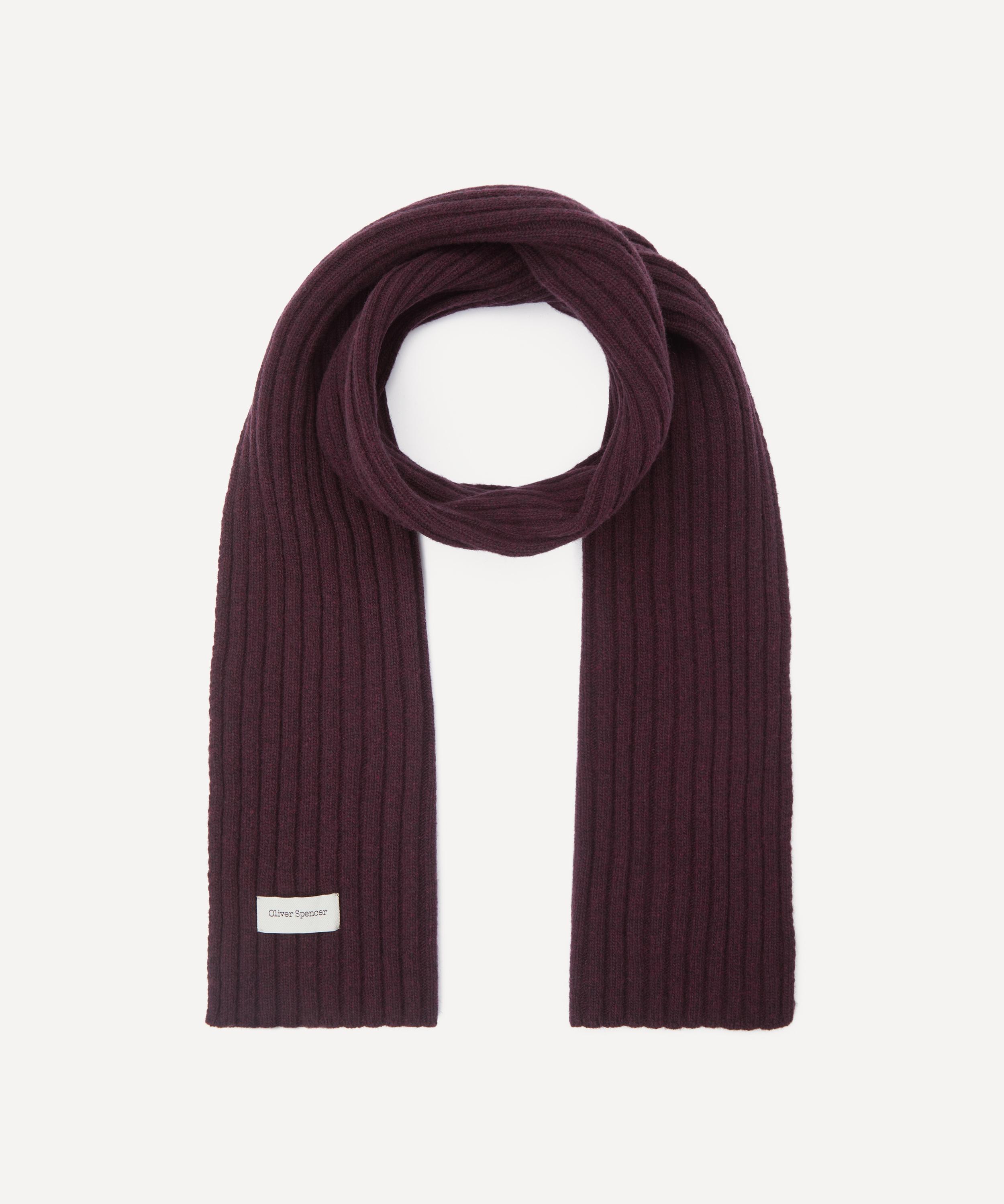 Oliver Spencer - Purple Soane Ribbed Scarf image number 1