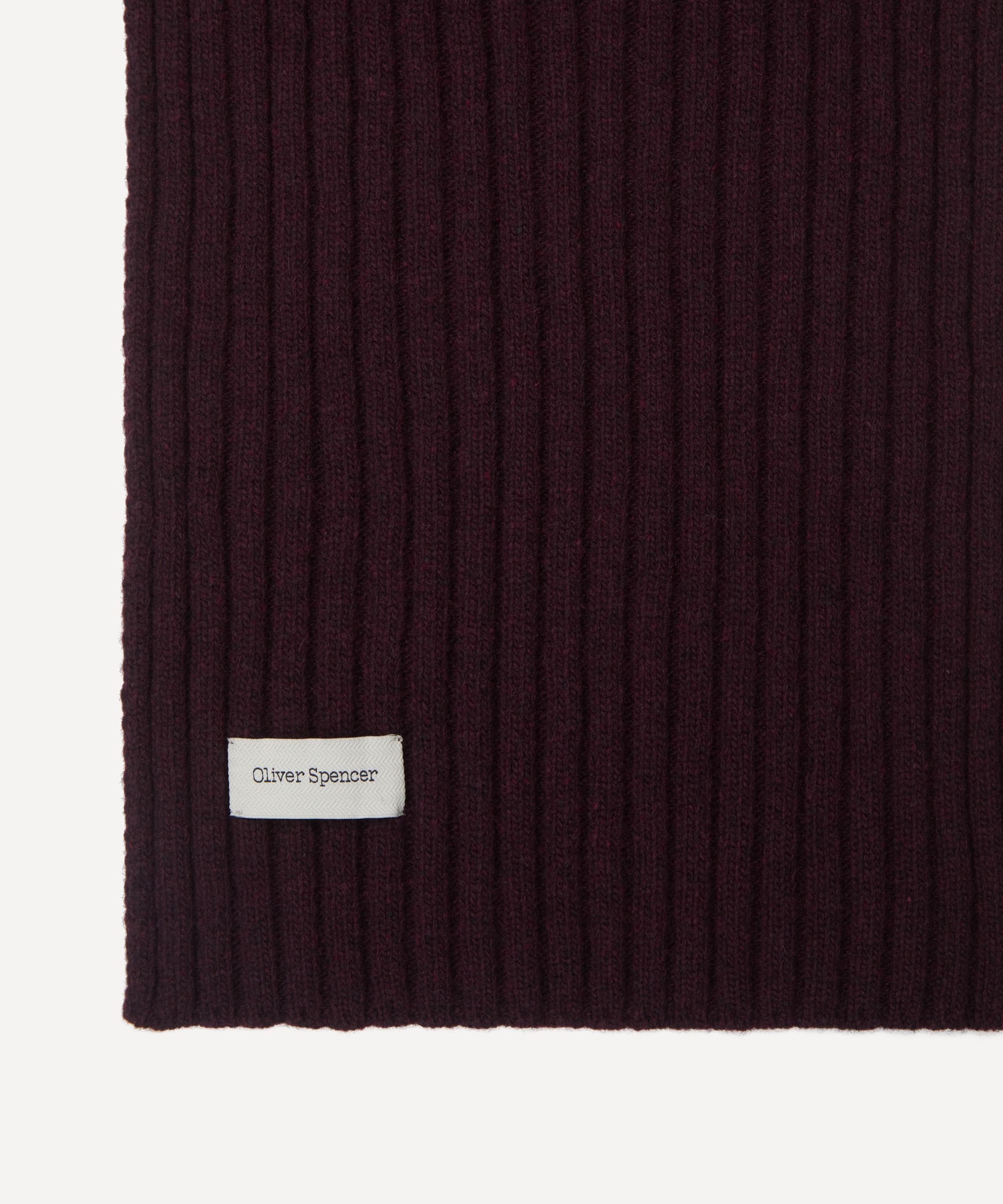 Oliver Spencer - Purple Soane Ribbed Scarf image number 2