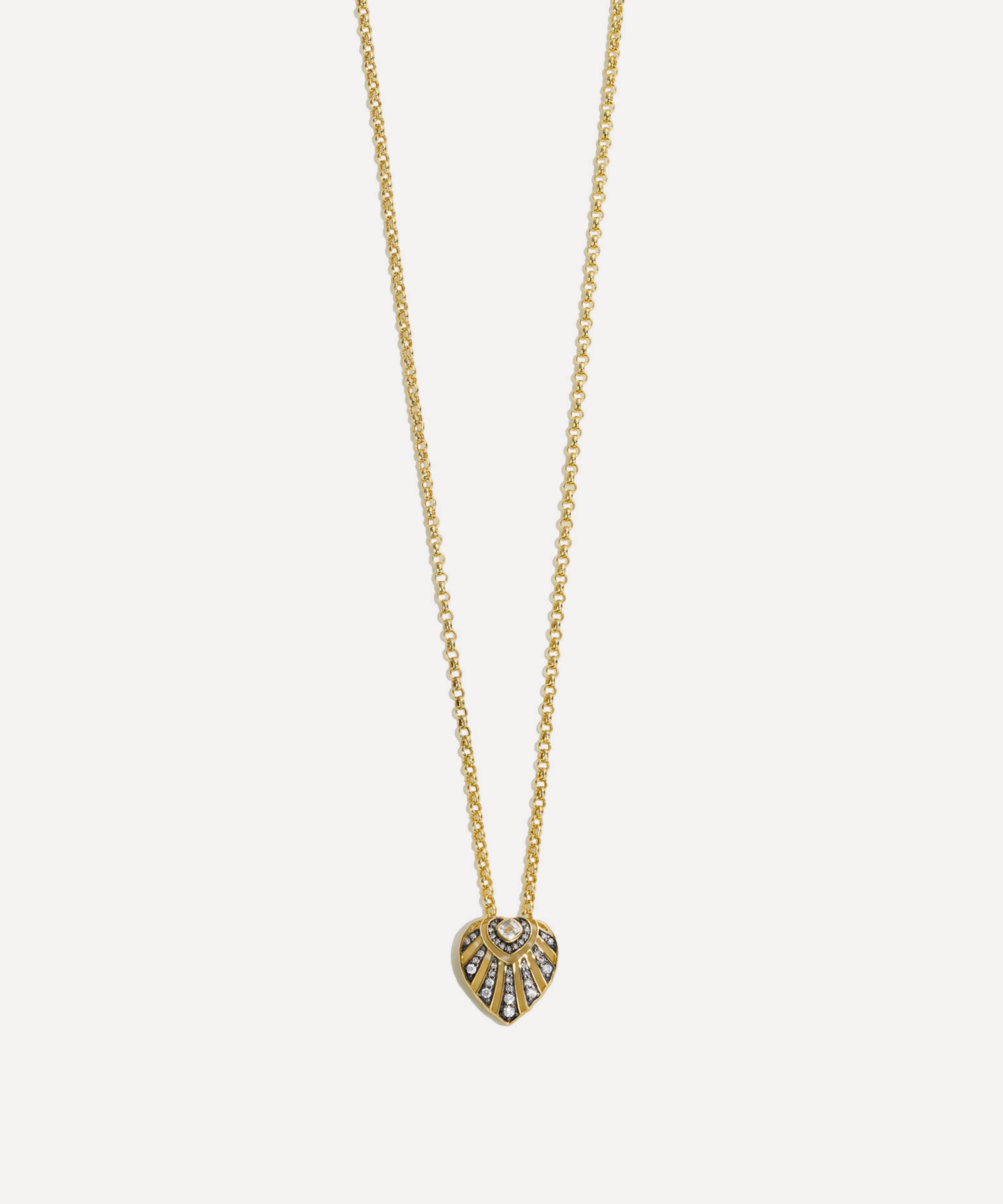By Pariah - 14ct Gold Small Aurora Diamond Pendant Necklace image number 0