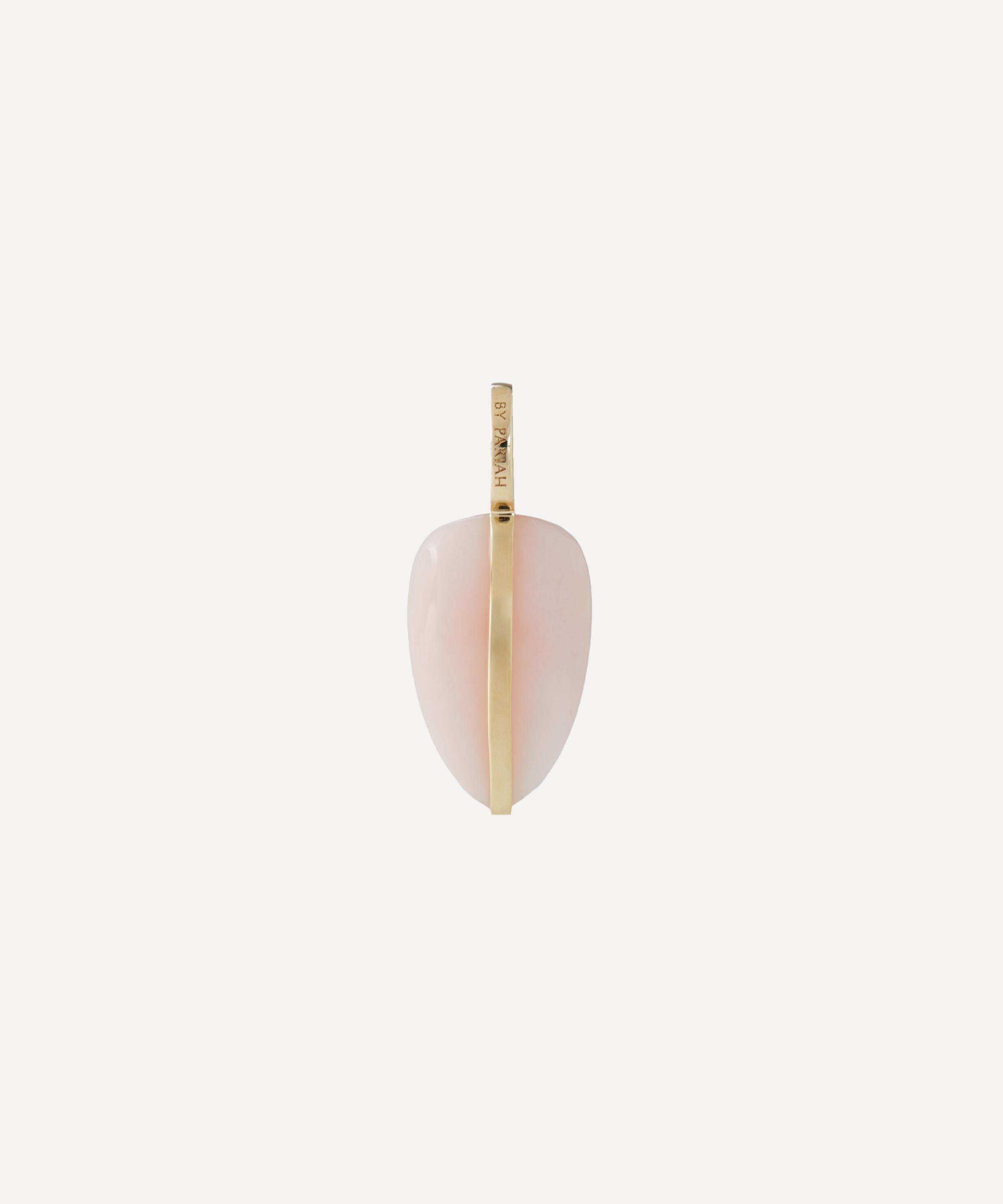 By Pariah - 14ct Gold Small Pink Opal Pebble Pendant