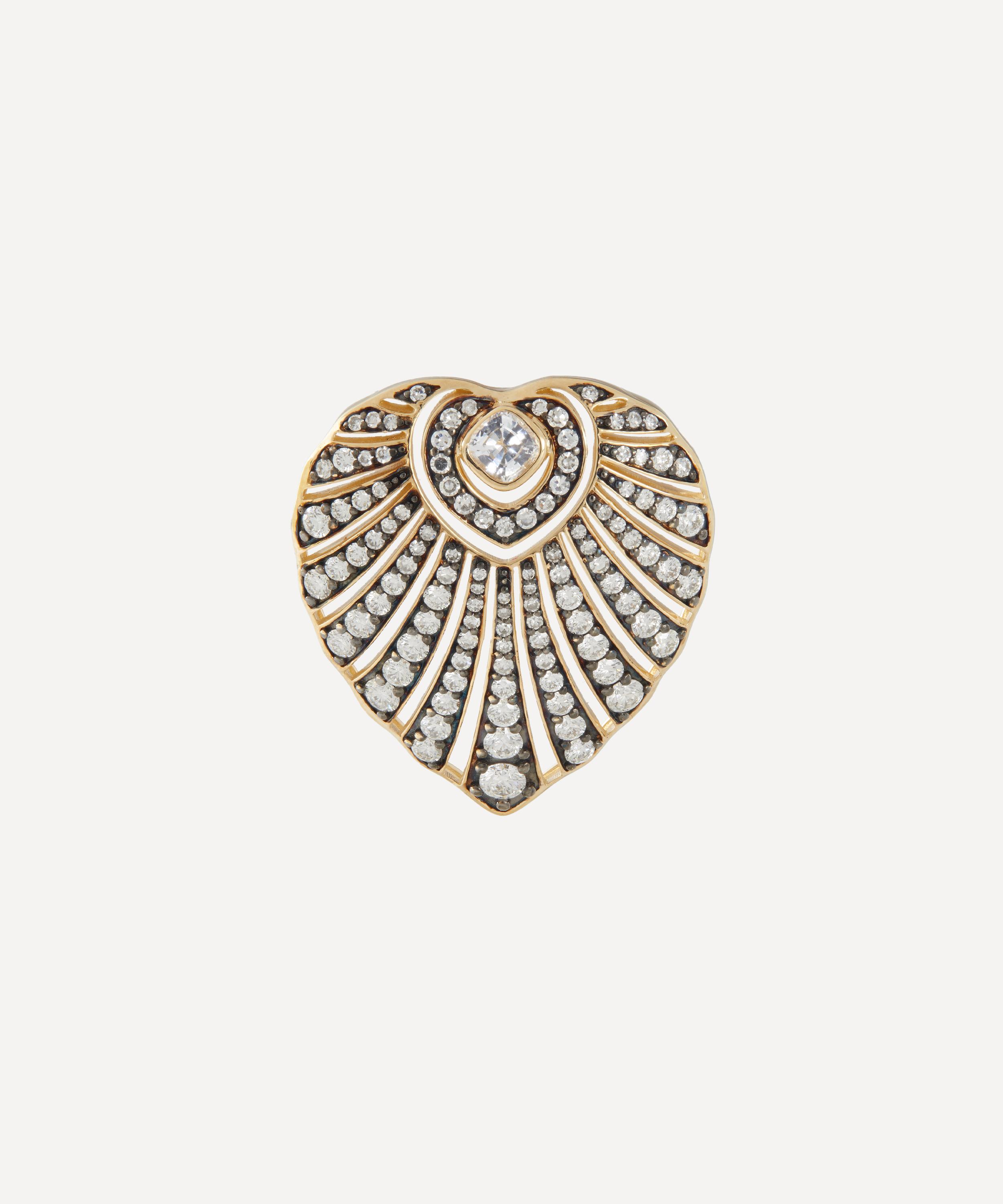 By Pariah - 14ct Gold Small Aurora Diamond Pendant image number 0