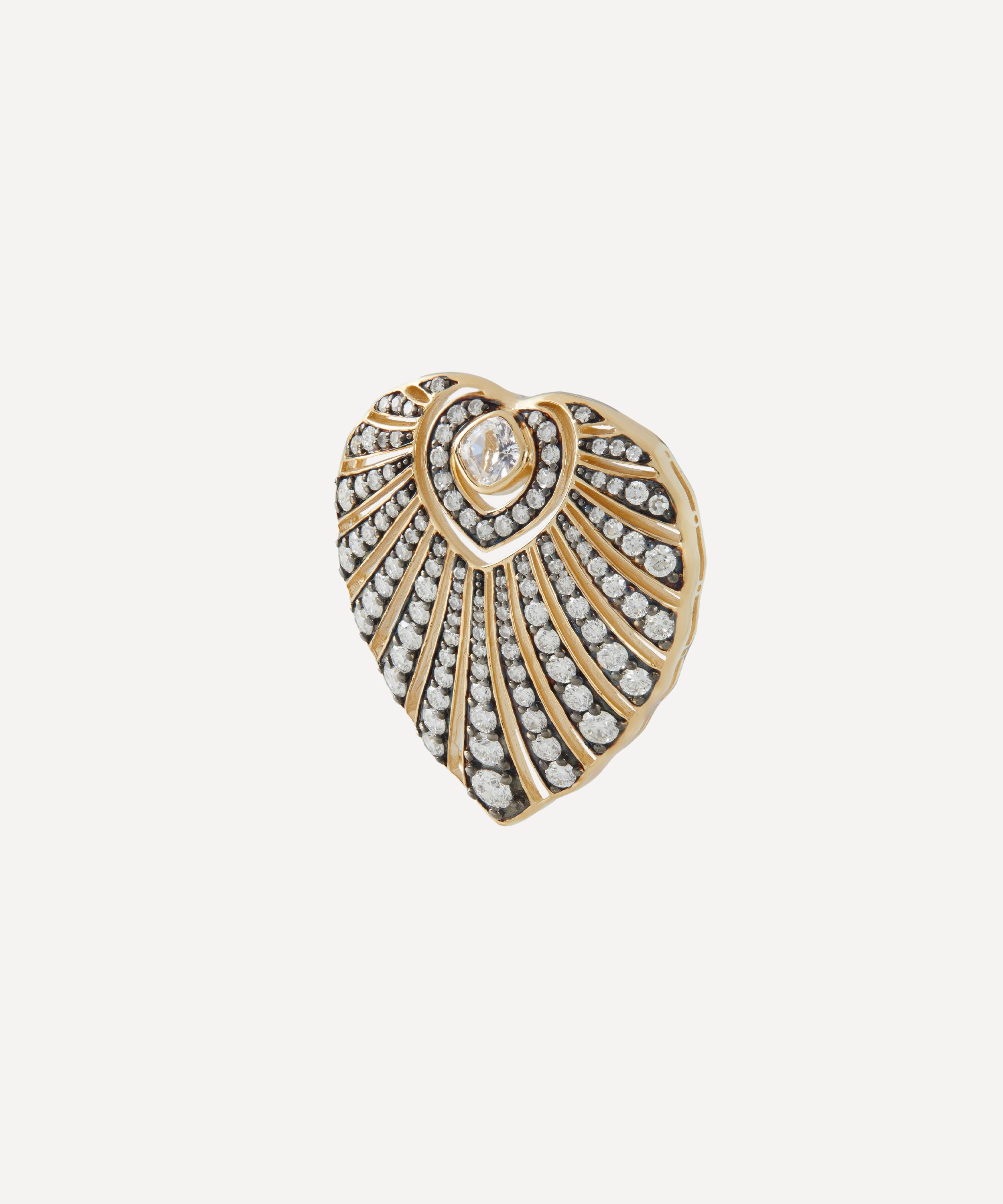 By Pariah - 14ct Gold Small Aurora Diamond Pendant image number 1