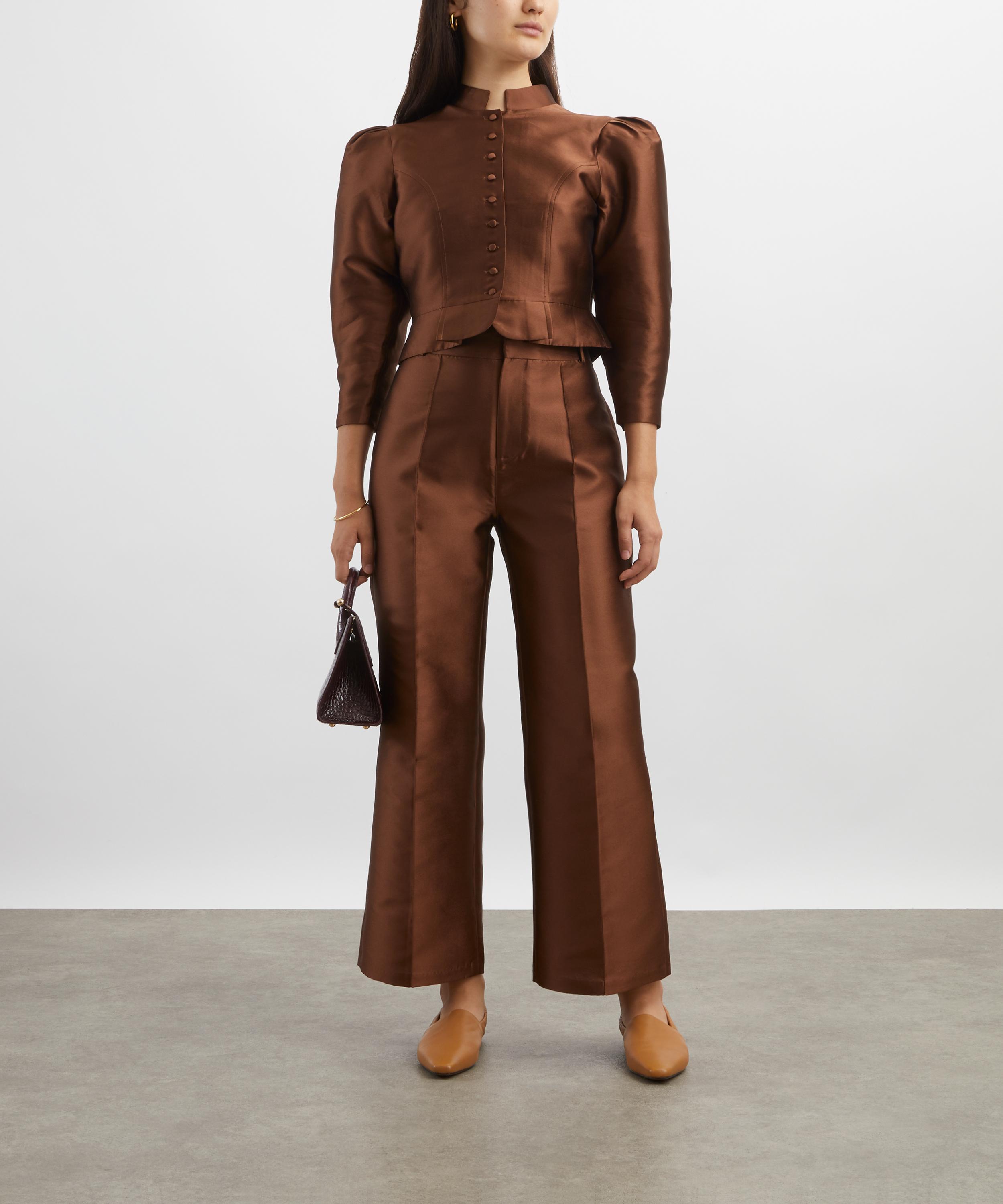 Destree - Yoshitomo Cappuccino Silk-Blend Trousers image number 1
