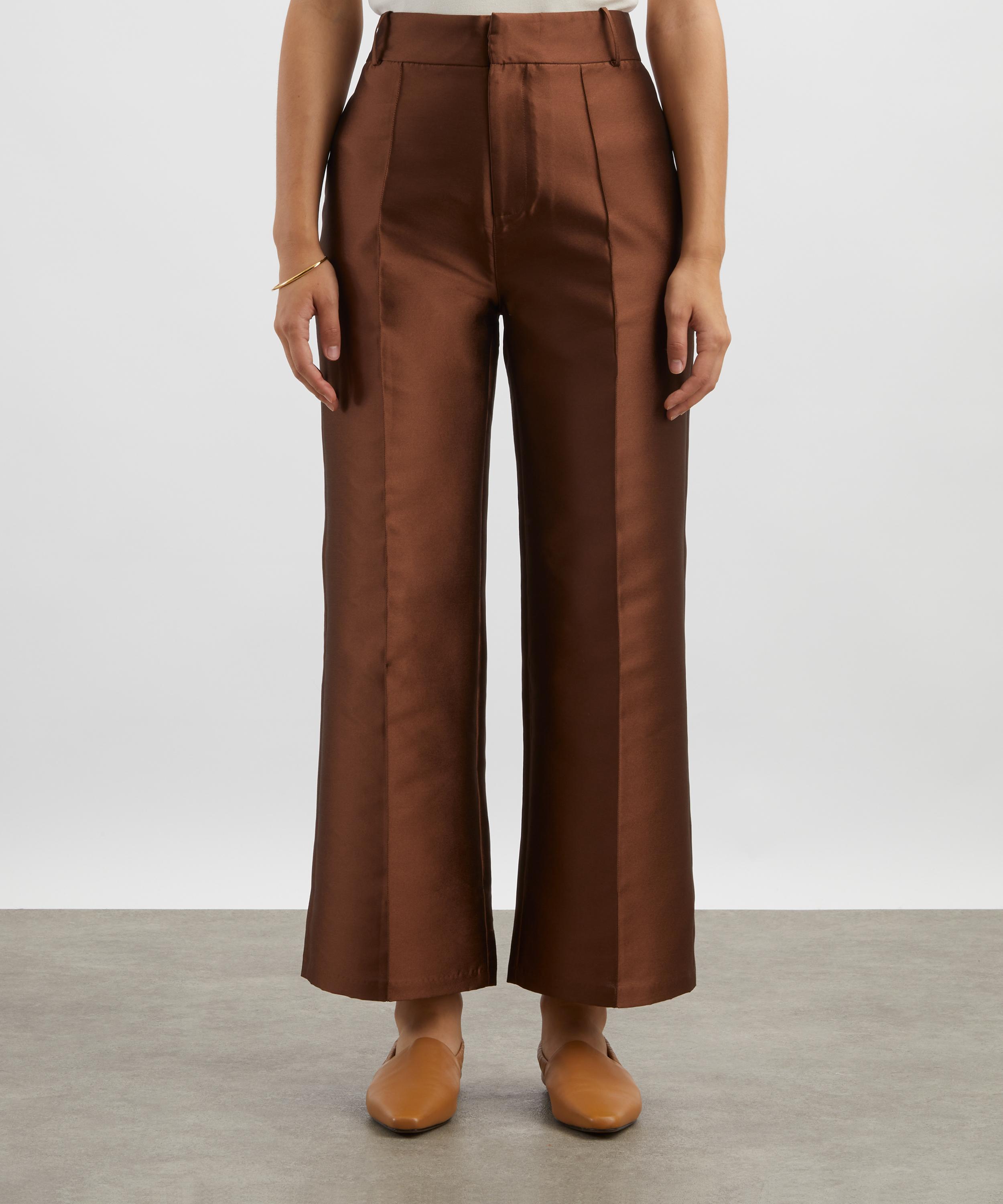 Destree - Yoshitomo Cappuccino Silk-Blend Trousers image number 2