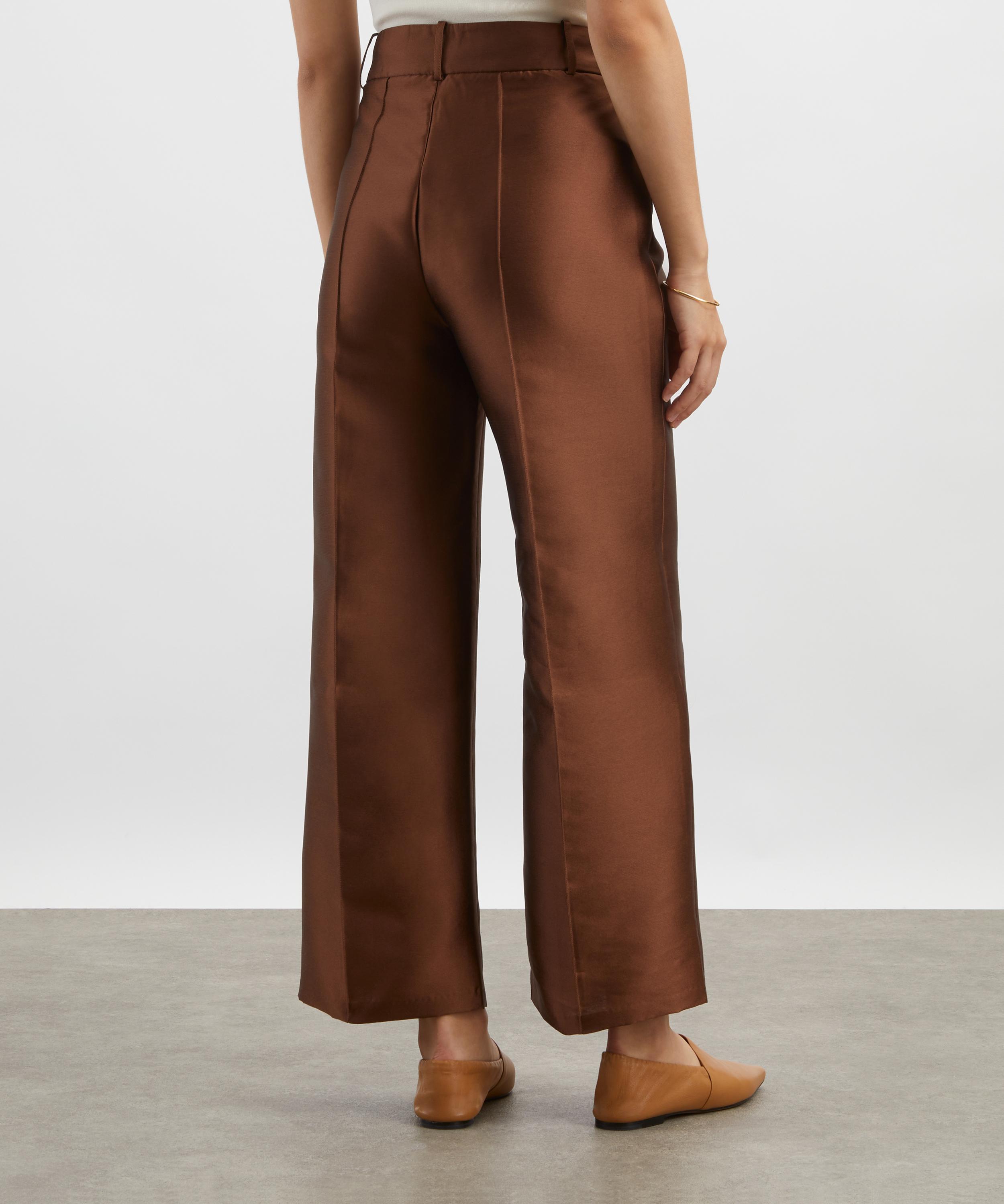 Destree - Yoshitomo Cappuccino Silk-Blend Trousers image number 3