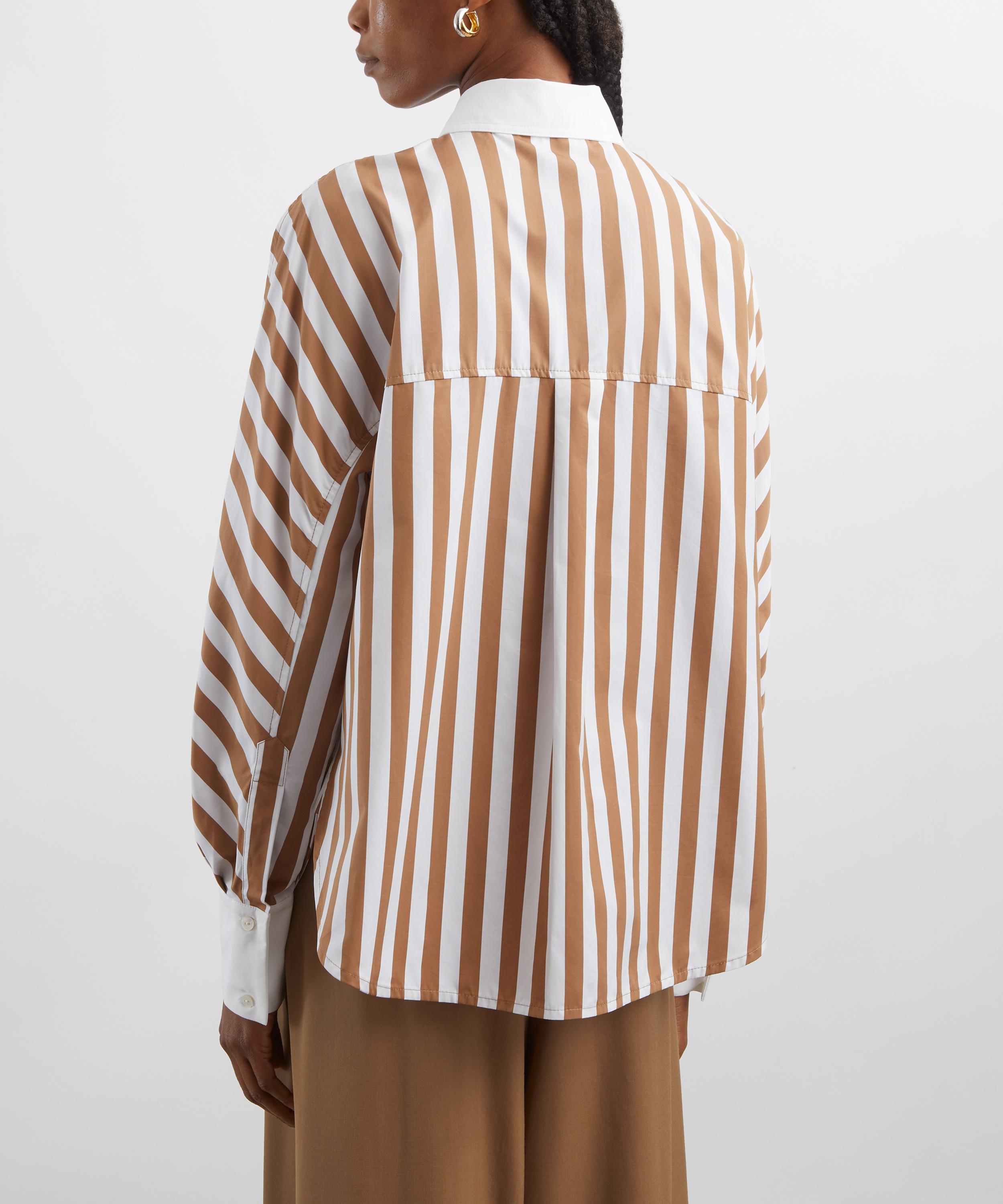 Destree - White and Camel Striped Shirt image number 3