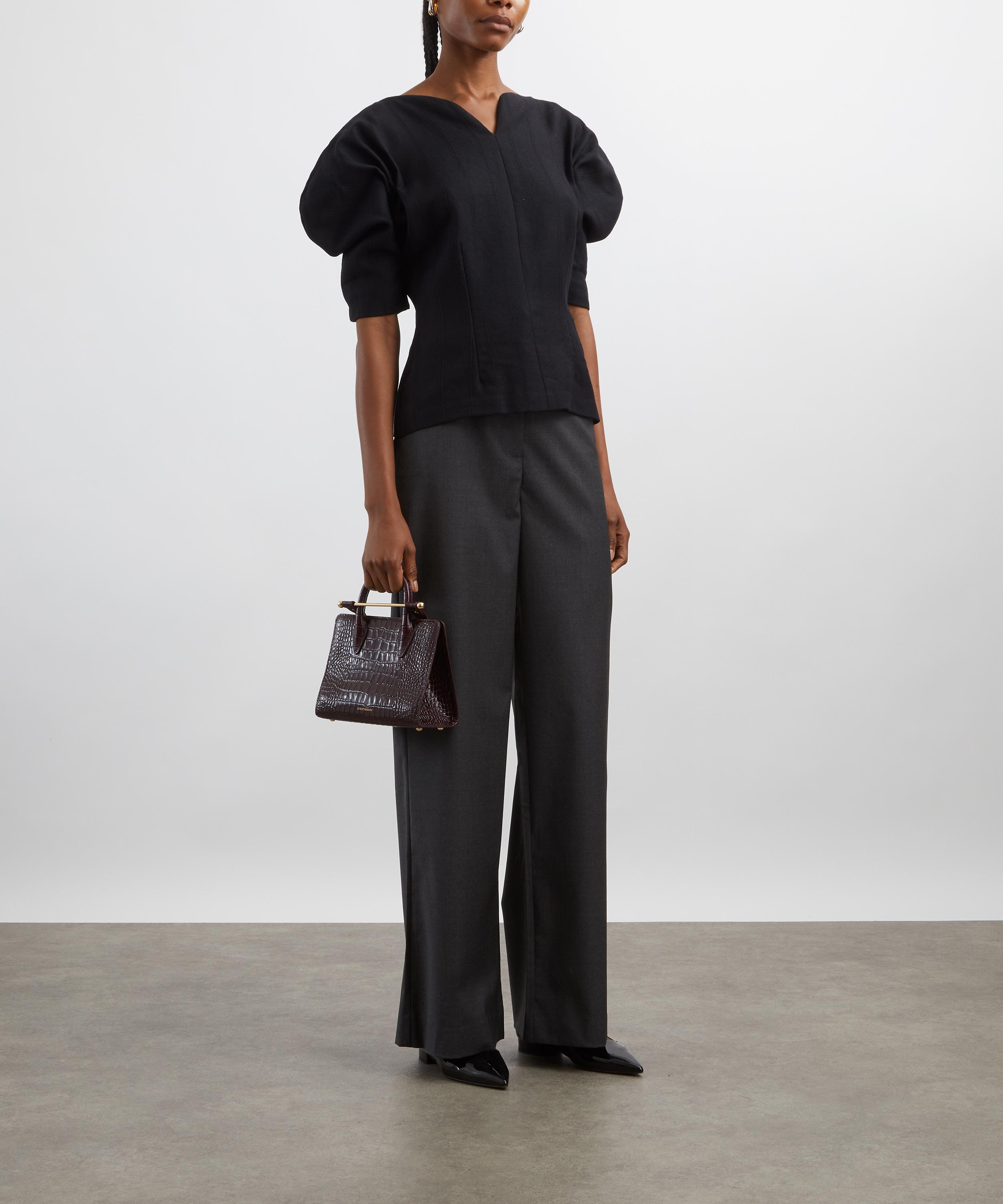 Destree - Grey Wool Wide-Leg Trousers image number 1