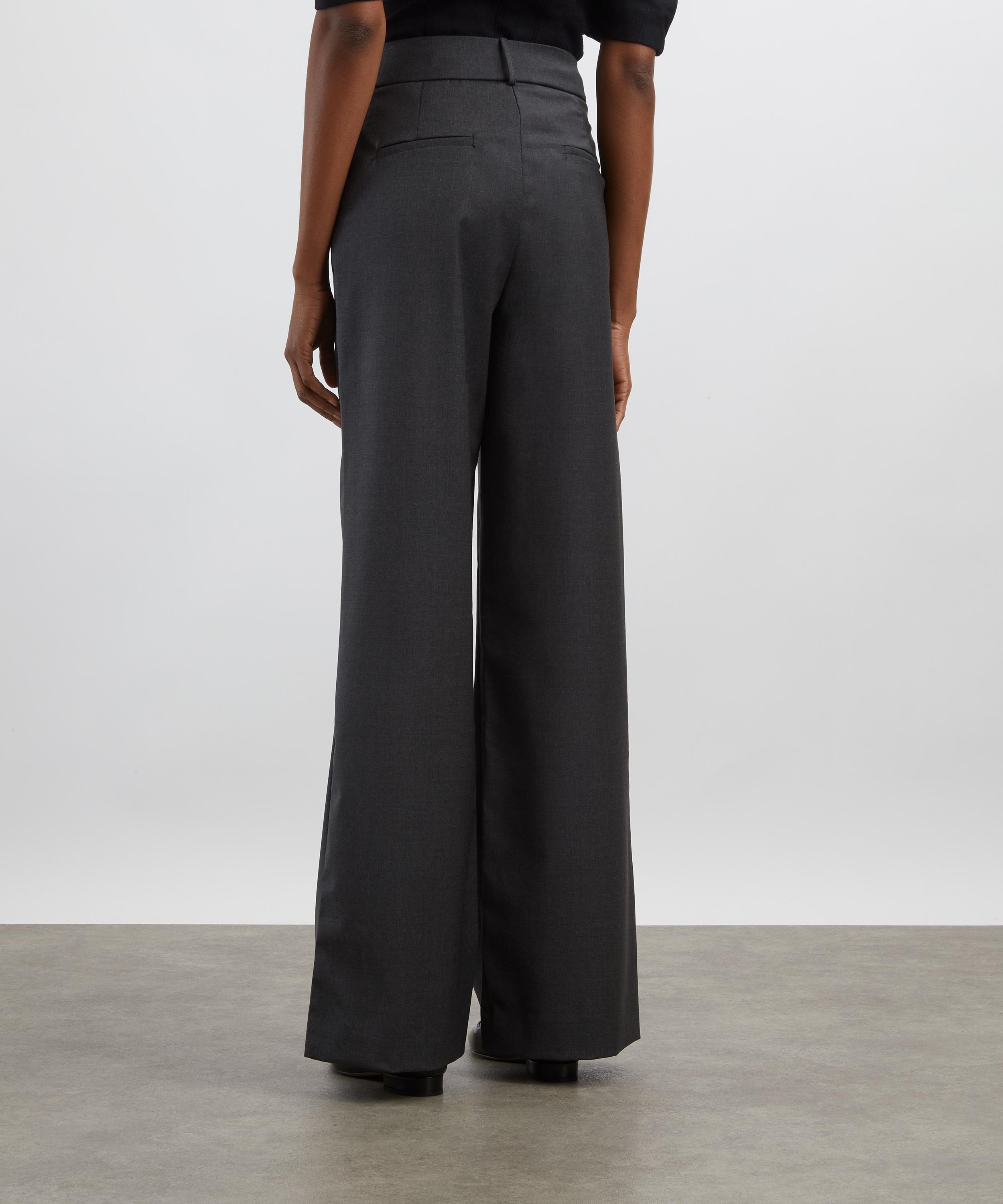 Destree - Grey Wool Wide-Leg Trousers image number 3