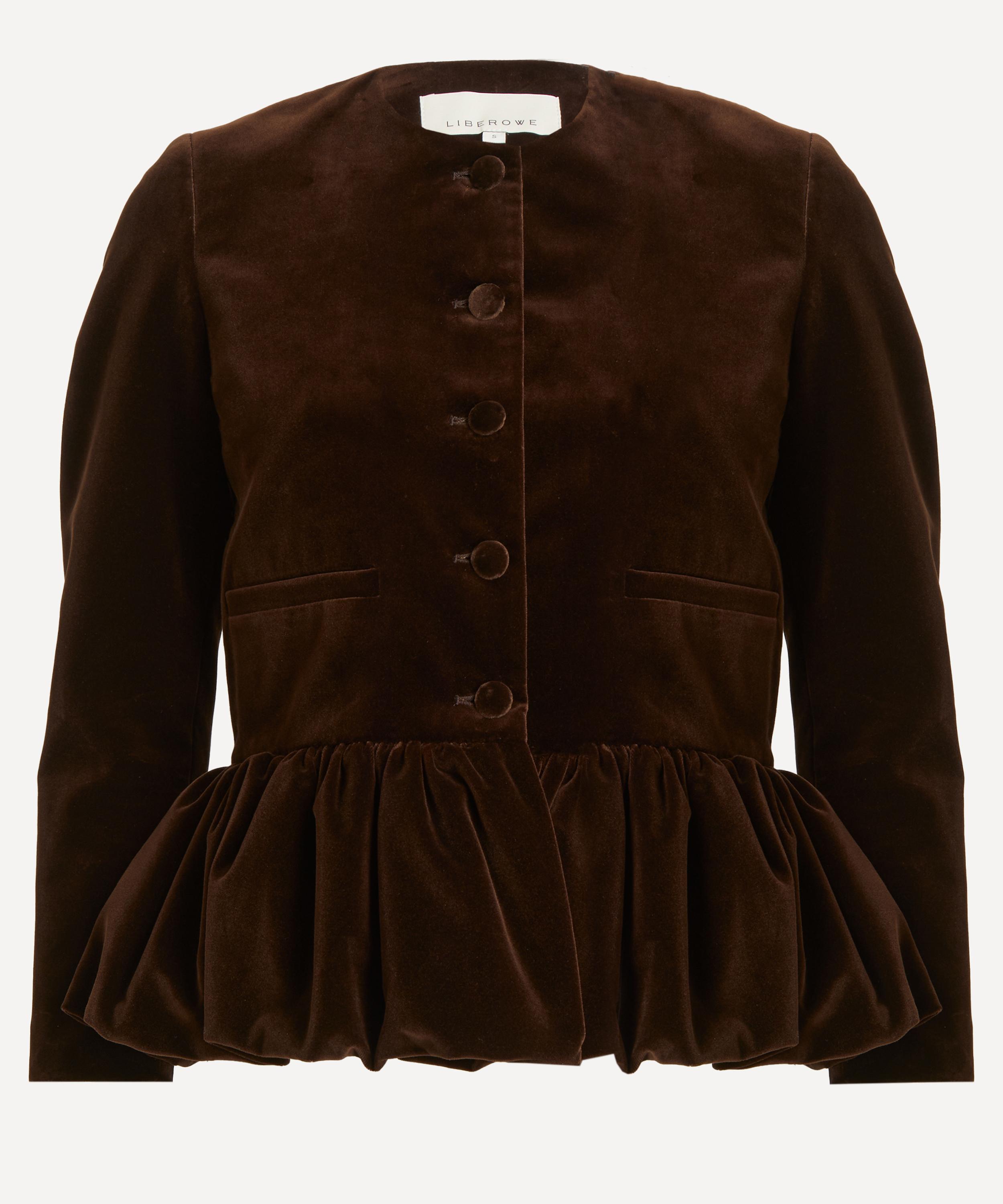 Liberowe - Chocolate Velvet Peplum Jacket