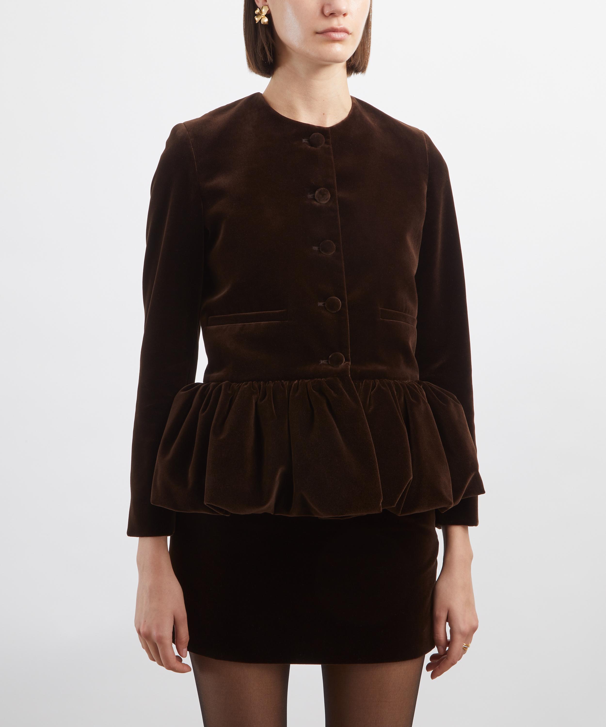 Liberowe - Chocolate Velvet Peplum Jacket image number 2