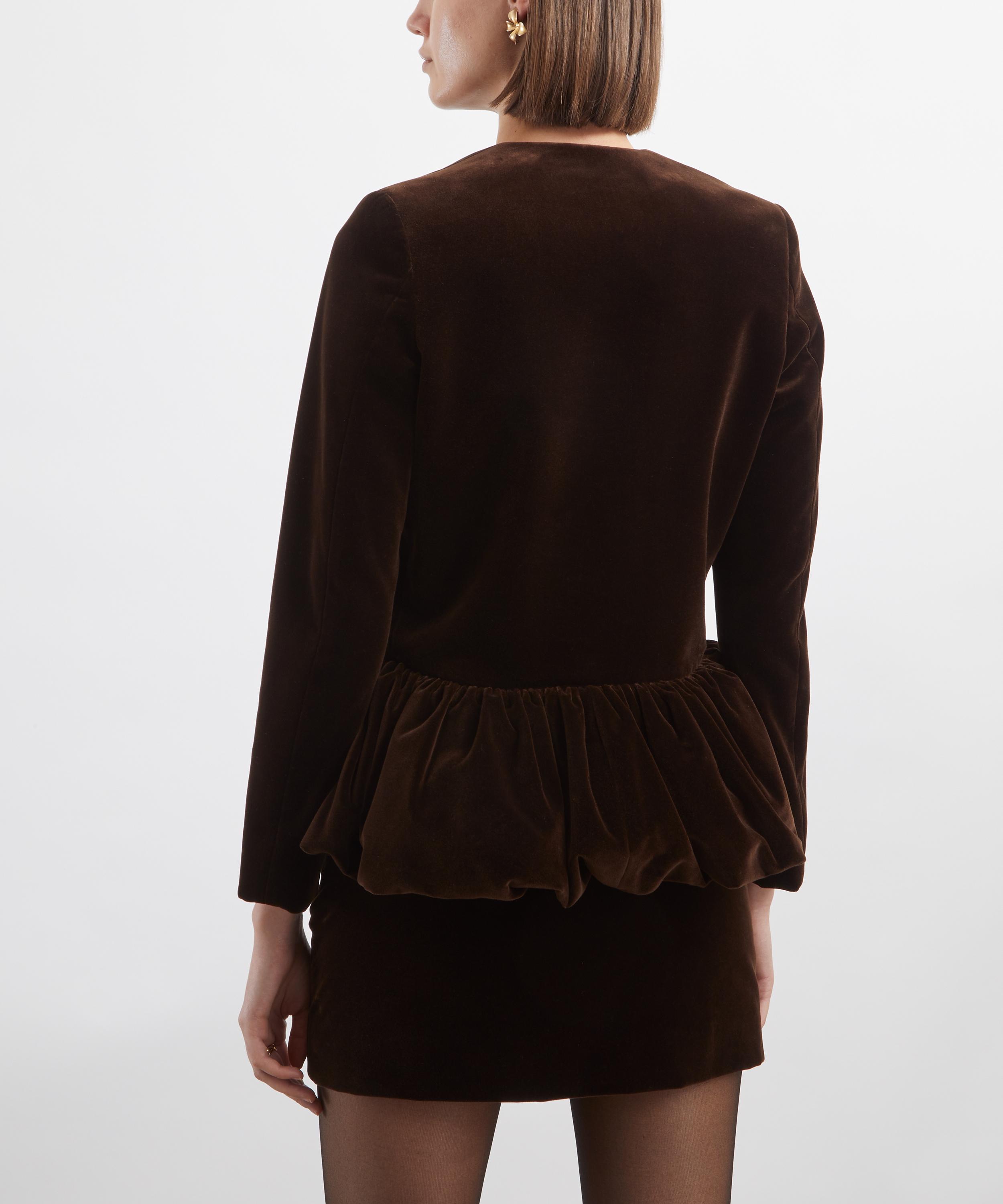 Liberowe - Chocolate Velvet Peplum Jacket image number 3