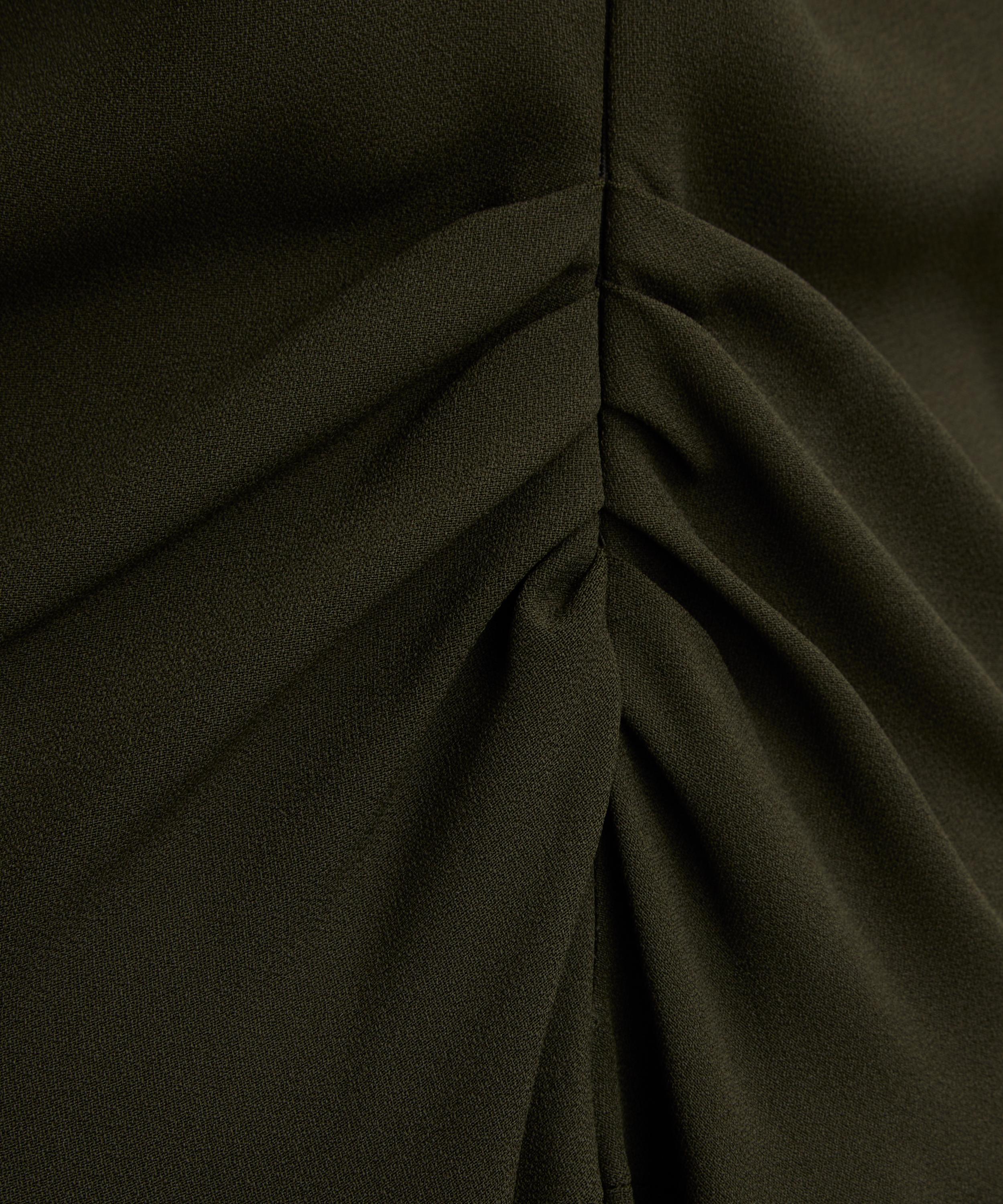 Victoria Beckham - Dark Olive Long Sleeve Polo Collar Midi Dress image number 4