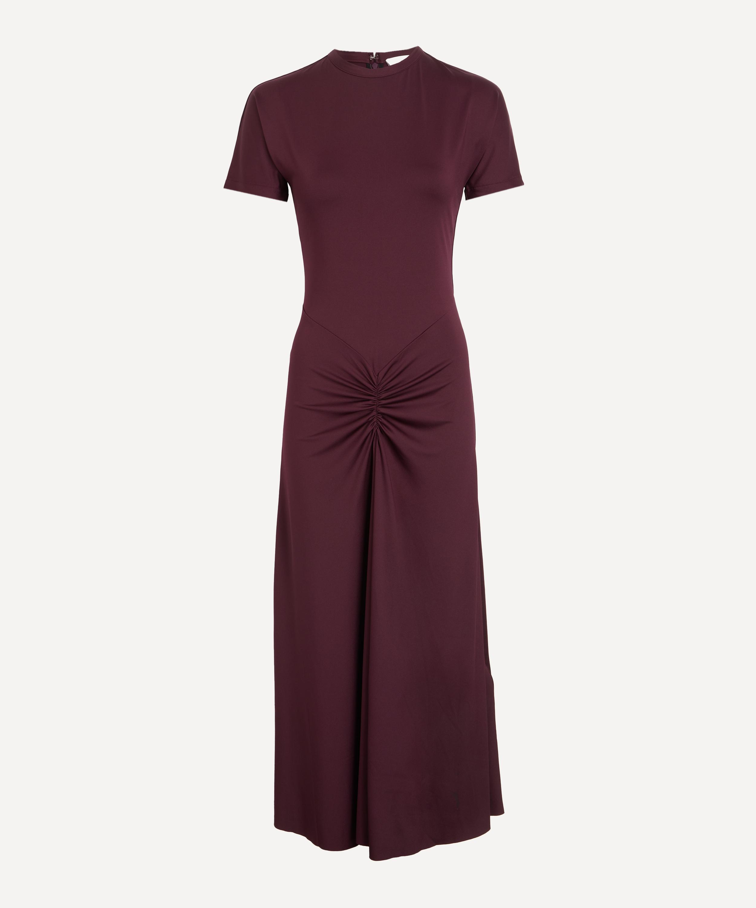 Victoria Beckham - Merlot Gathered Detail T-Shirt Midi Dress image number 0