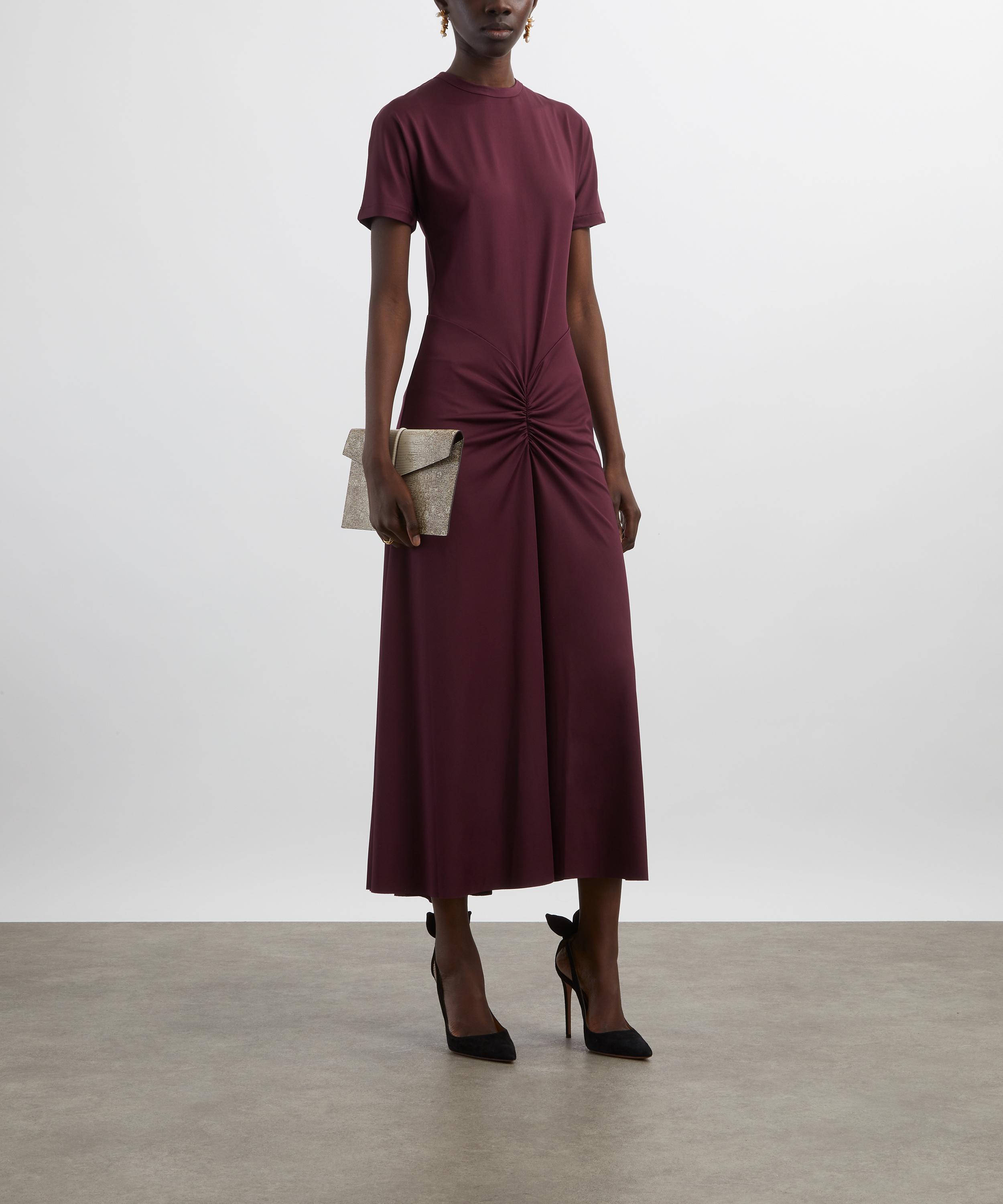 Victoria Beckham - Merlot Gathered Detail T-Shirt Midi Dress image number 1