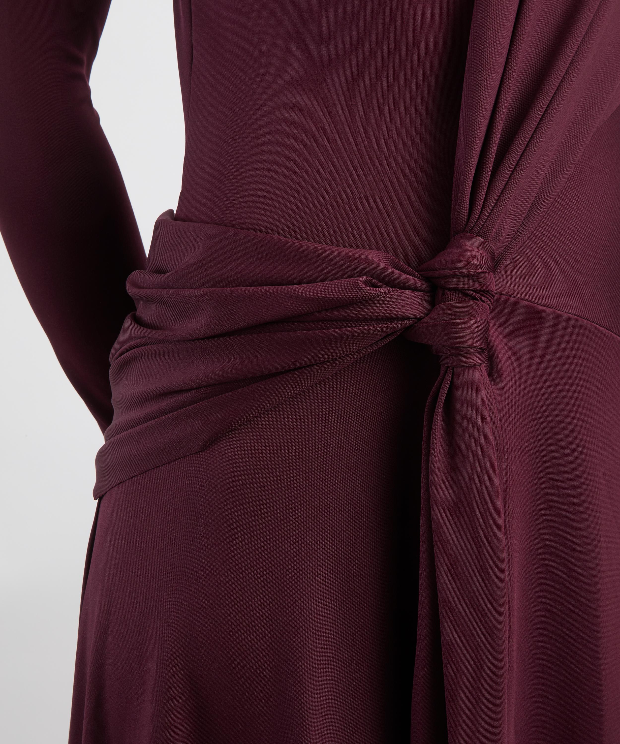 Victoria Beckham - Merlot Twist High-Neck Midi Dress image number 4