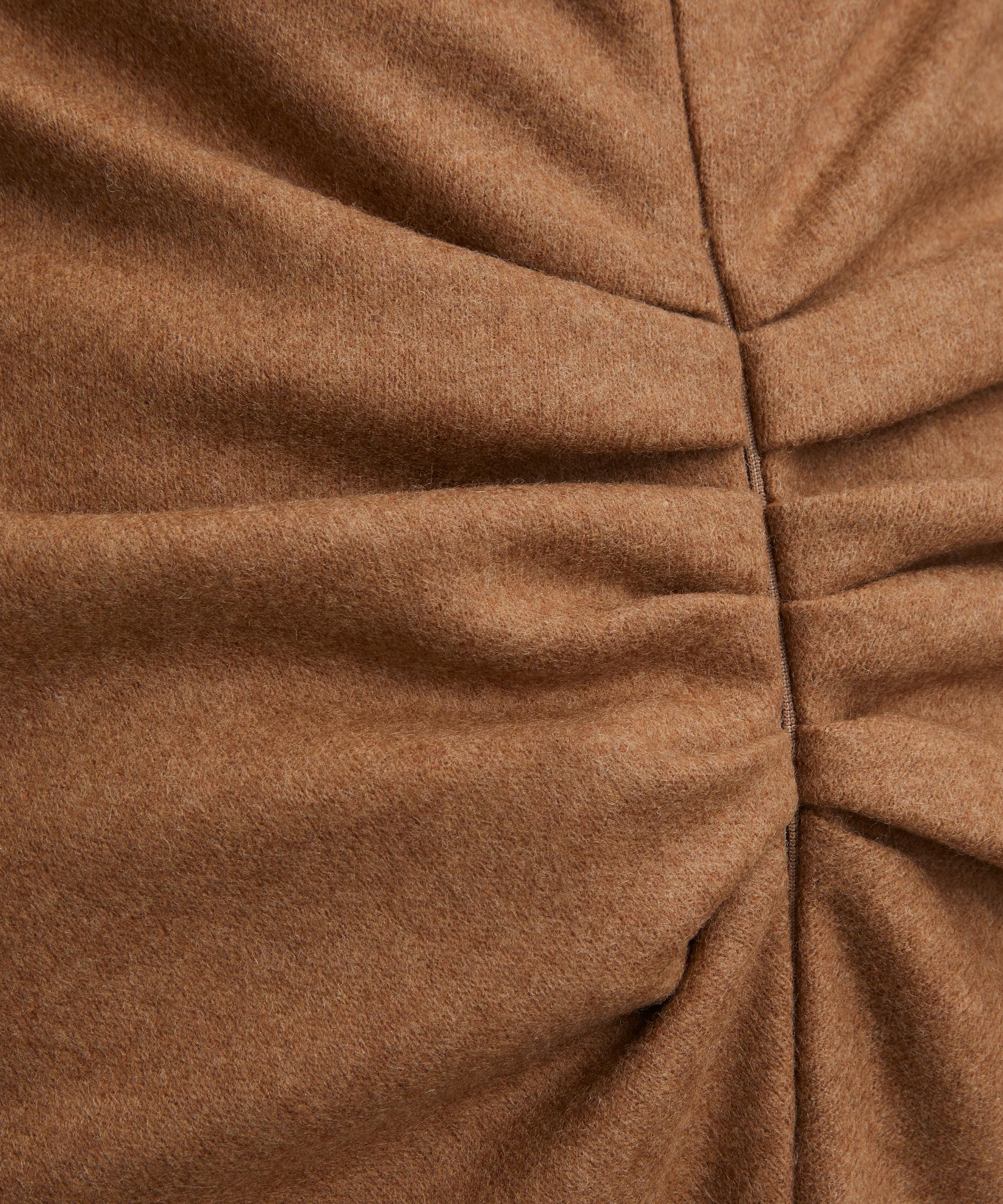 Victoria Beckham - Toffee Melange Gathered Waist Midi Skirt image number 4
