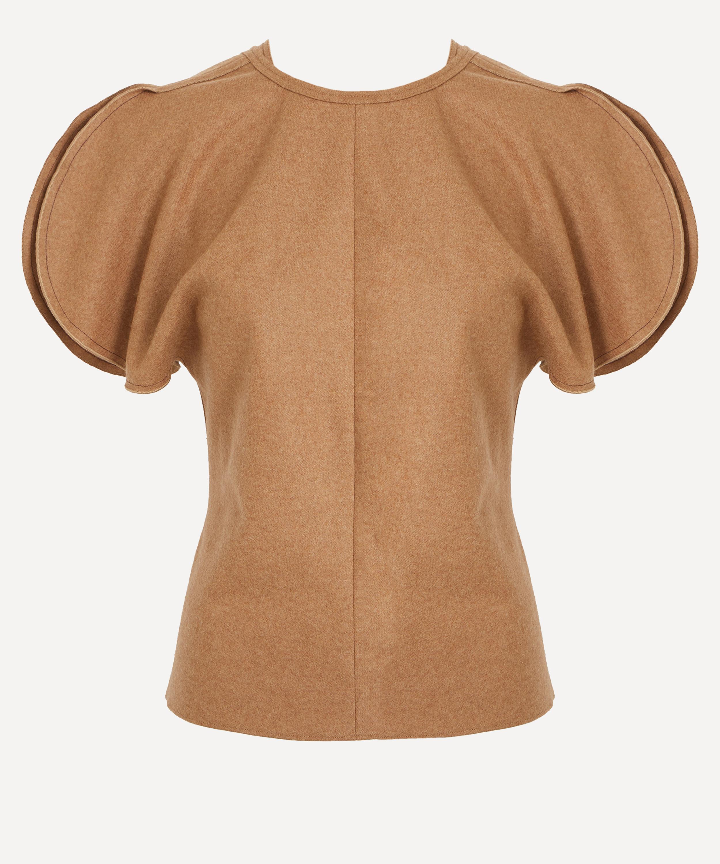 Victoria Beckham - Toffee Melange Gathered Waist Midi Skirt