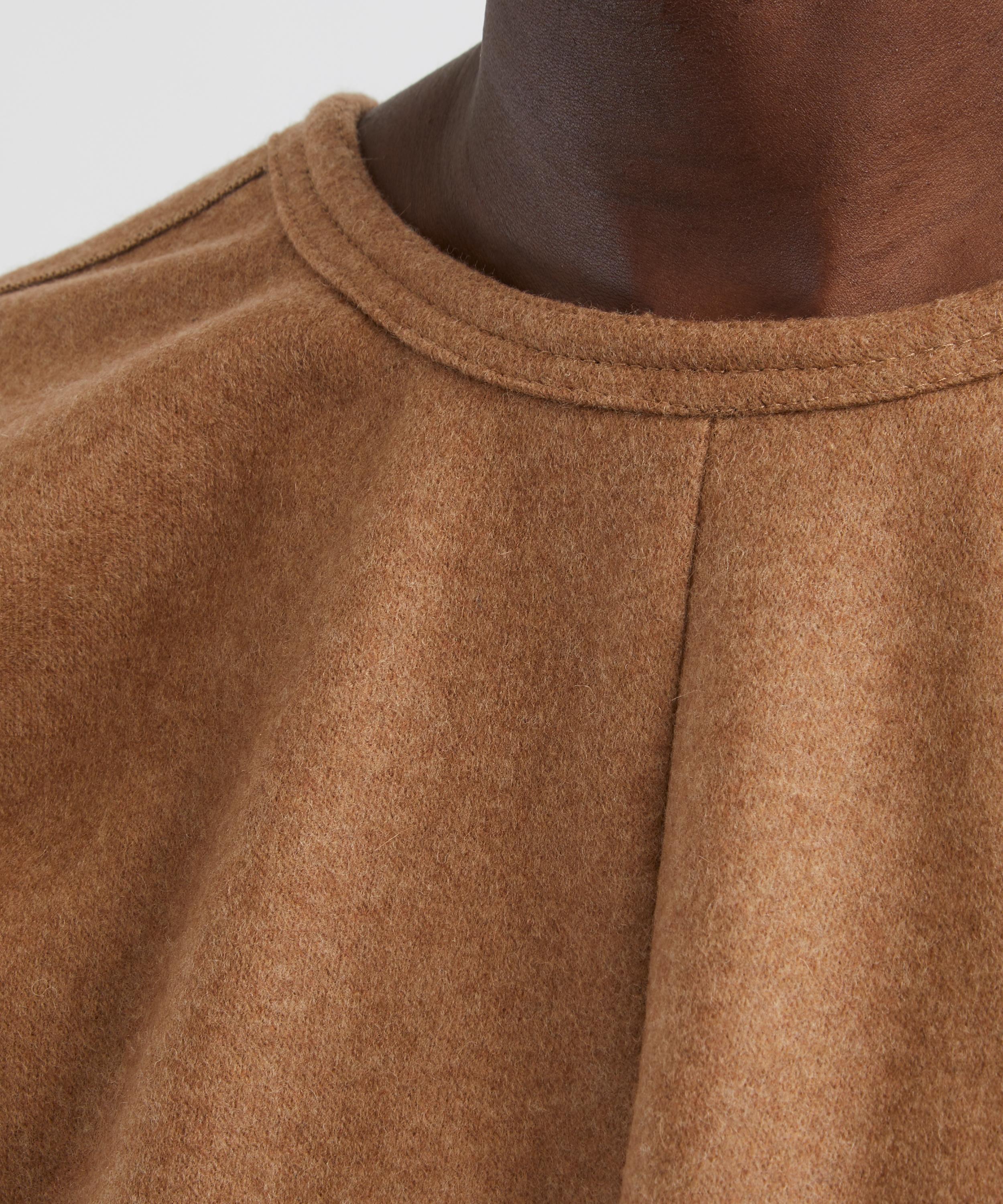Victoria Beckham - Toffee Melange Gathered Waist Midi Skirt image number 4
