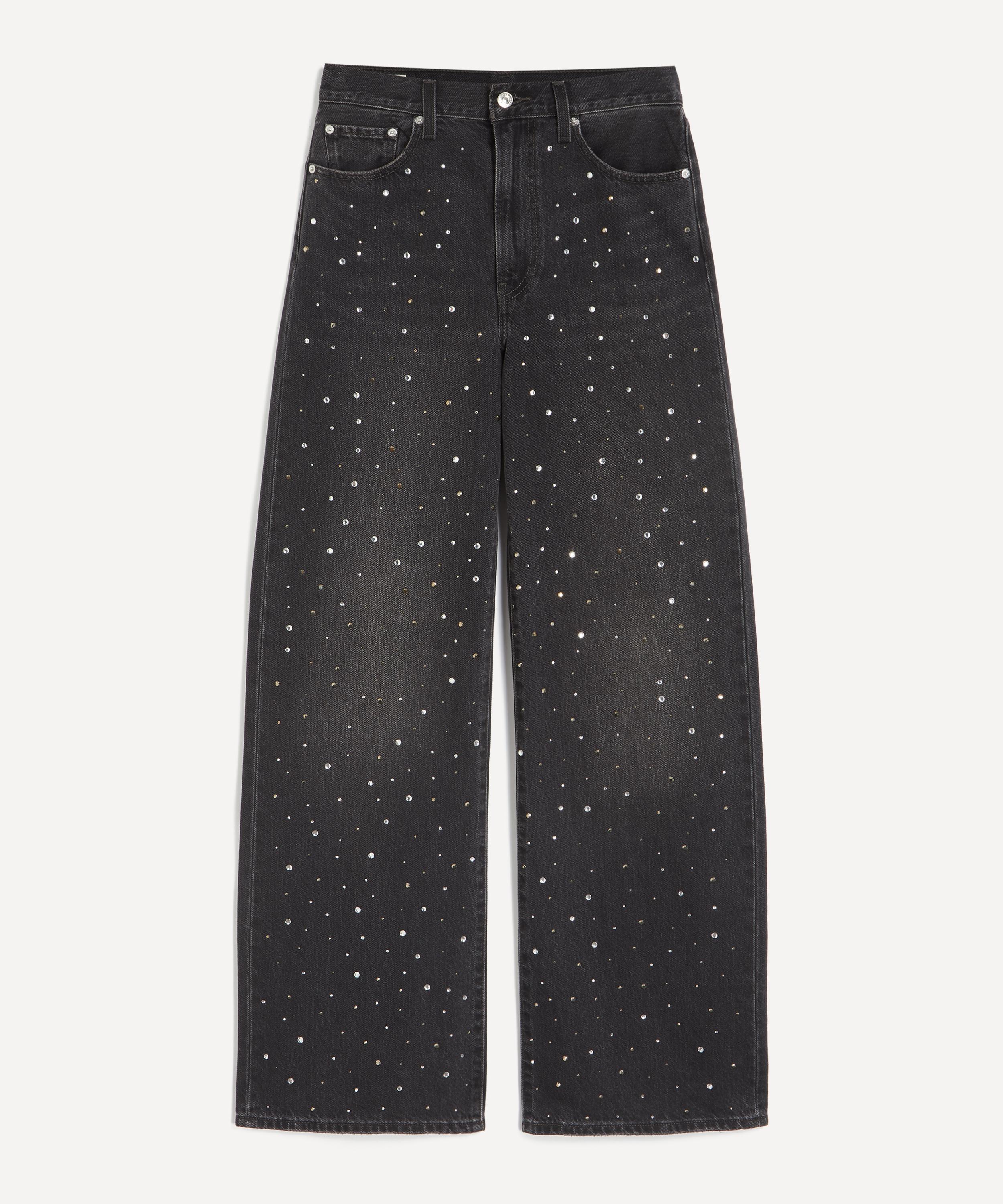 Levi's - Ribcage Wide-Leg Diamonte Jeans in Dazzle Me Smoke  image number 0