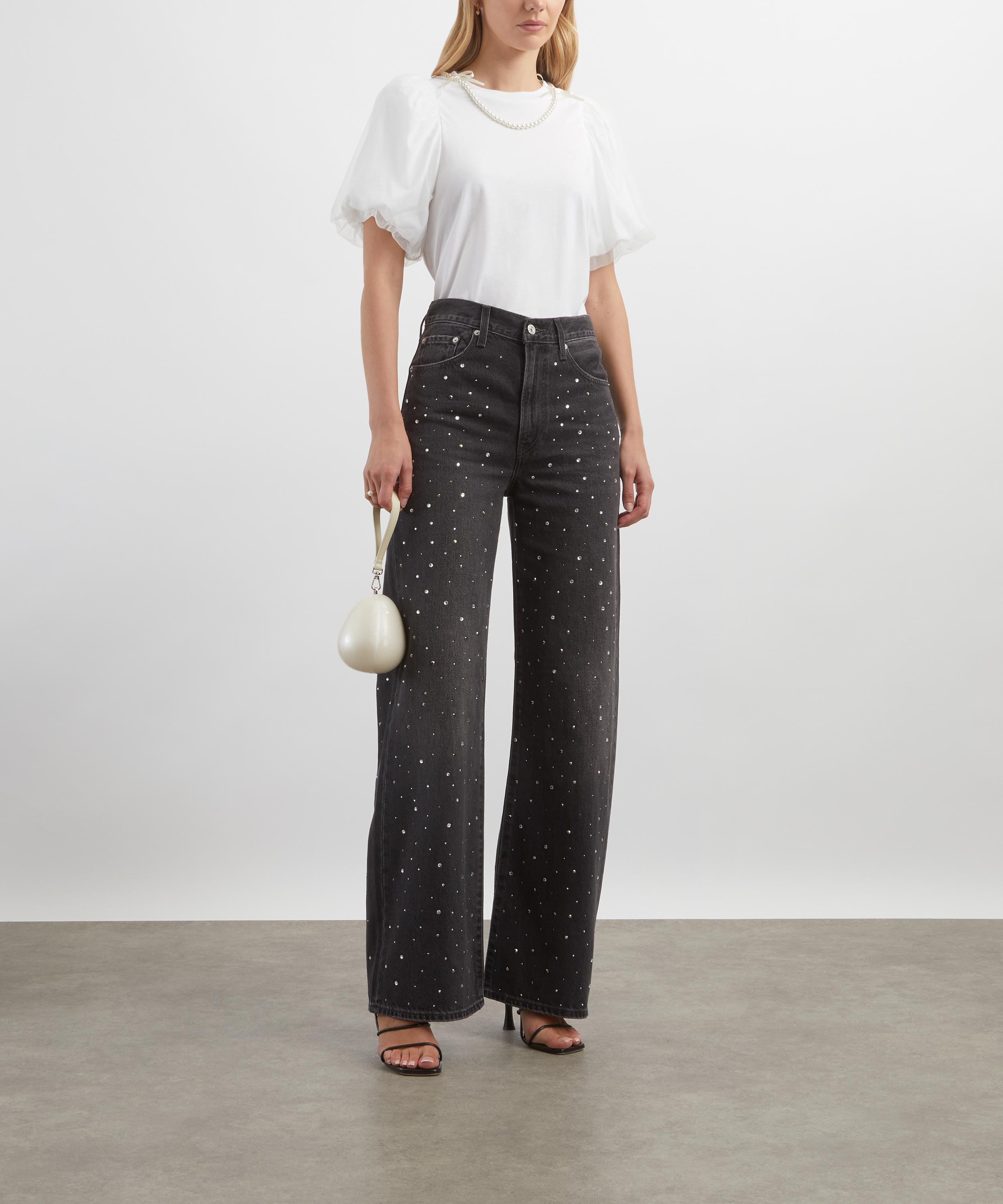 Levi's - Ribcage Wide-Leg Diamonte Jeans in Dazzle Me Smoke  image number 1