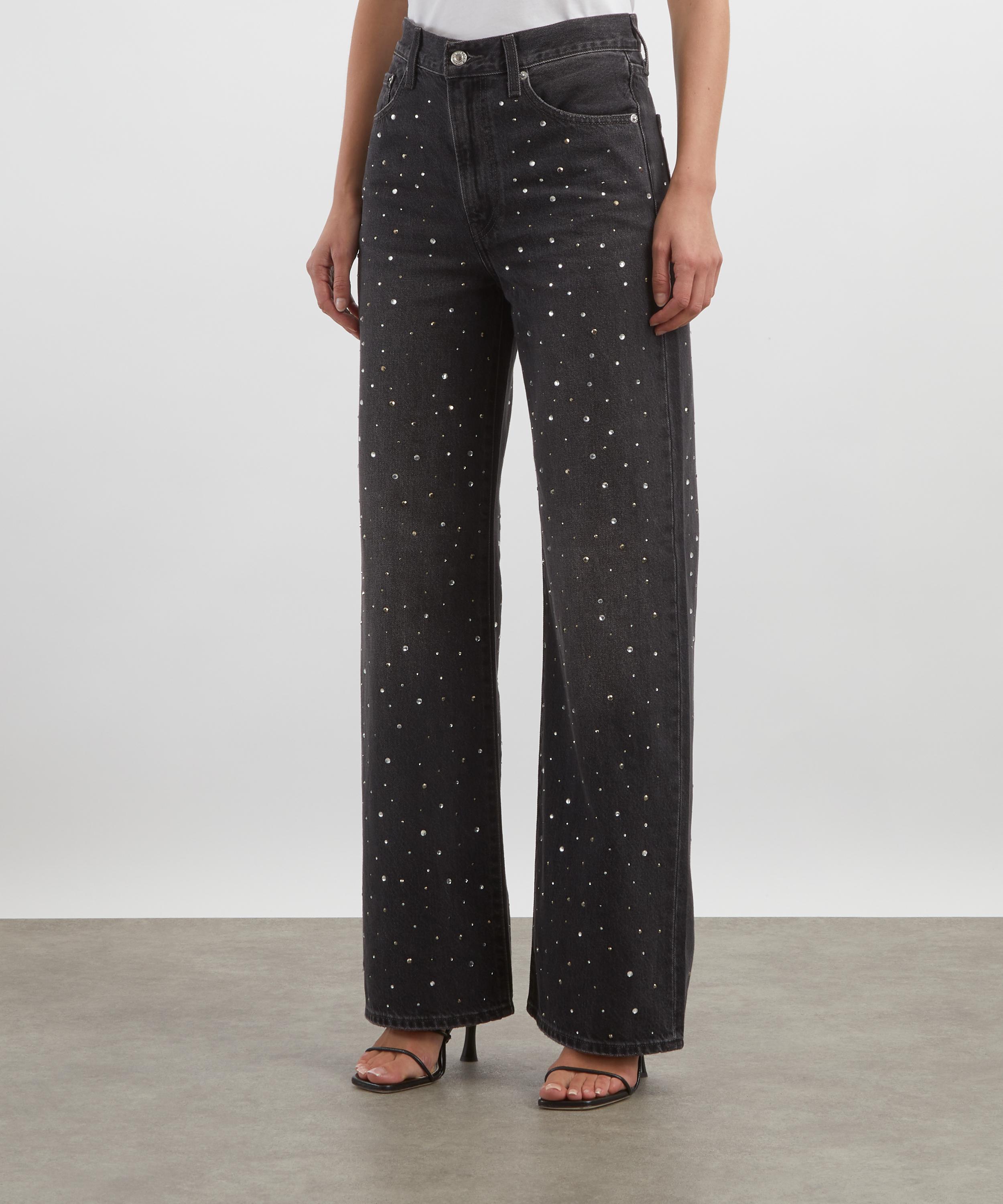 Levi's - Ribcage Wide-Leg Diamonte Jeans in Dazzle Me Smoke  image number 2