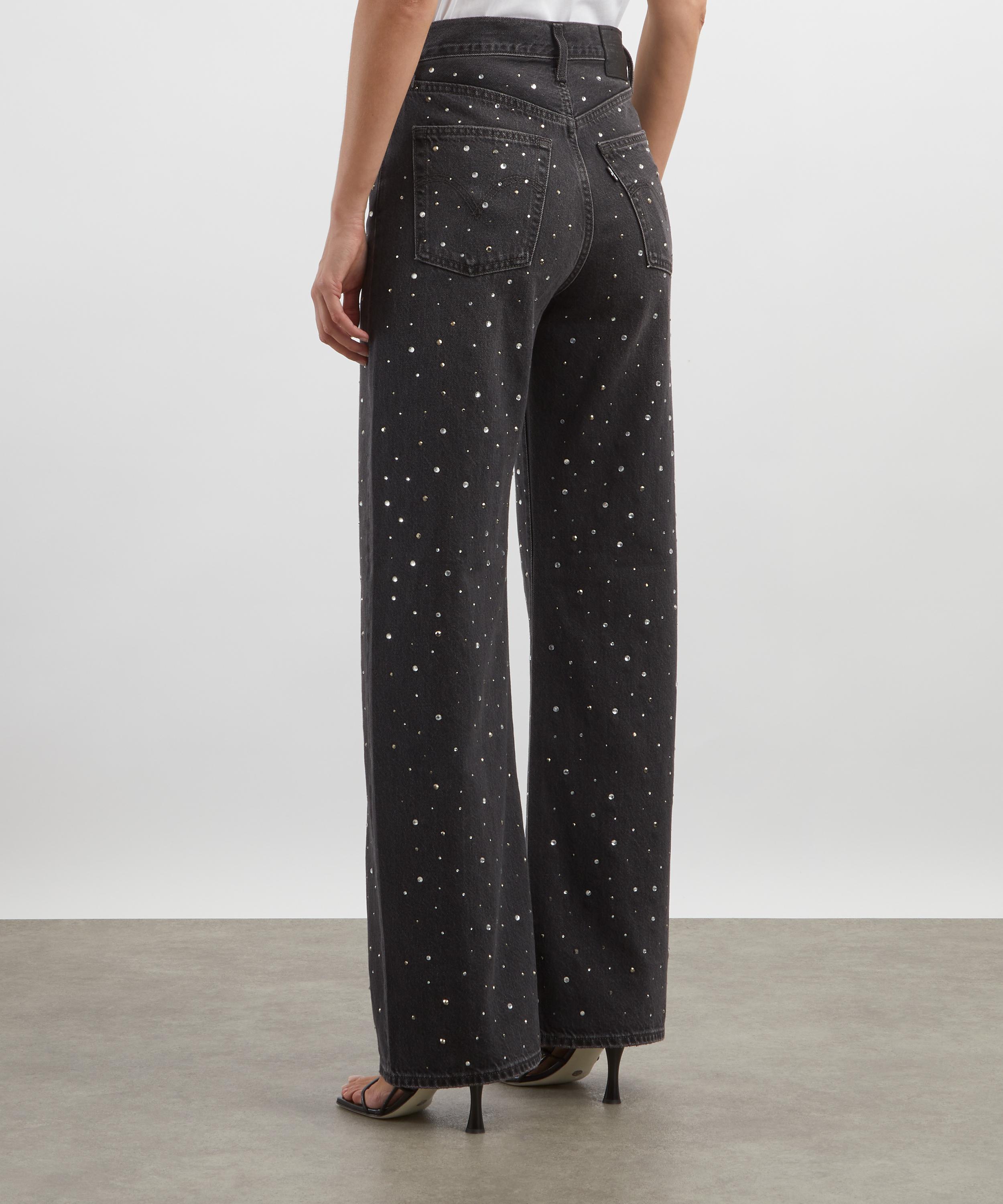 Levi's - Ribcage Wide-Leg Diamonte Jeans in Dazzle Me Smoke  image number 3