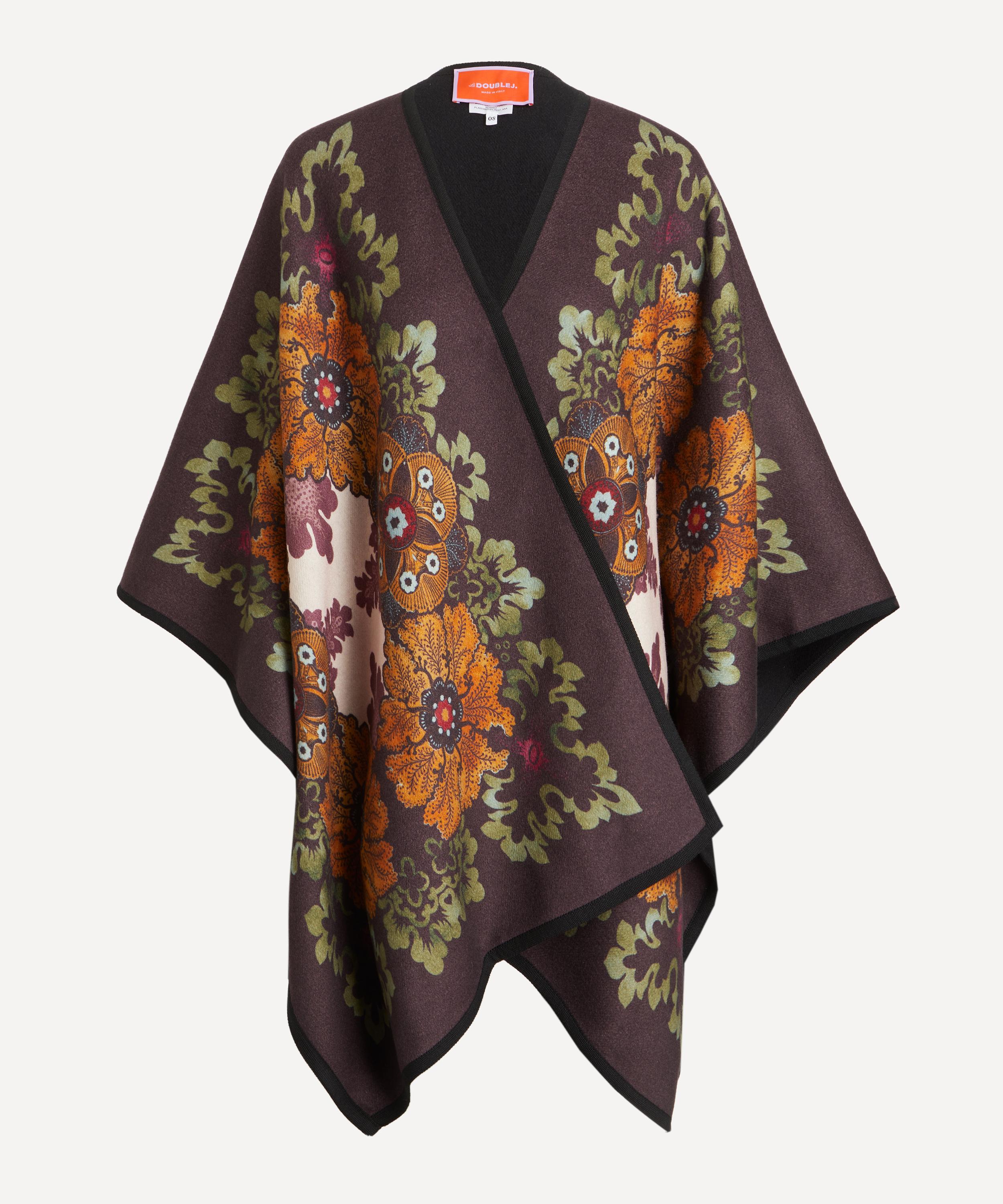 La DoubleJ - Placée Patterned Wool Poncho image number 0