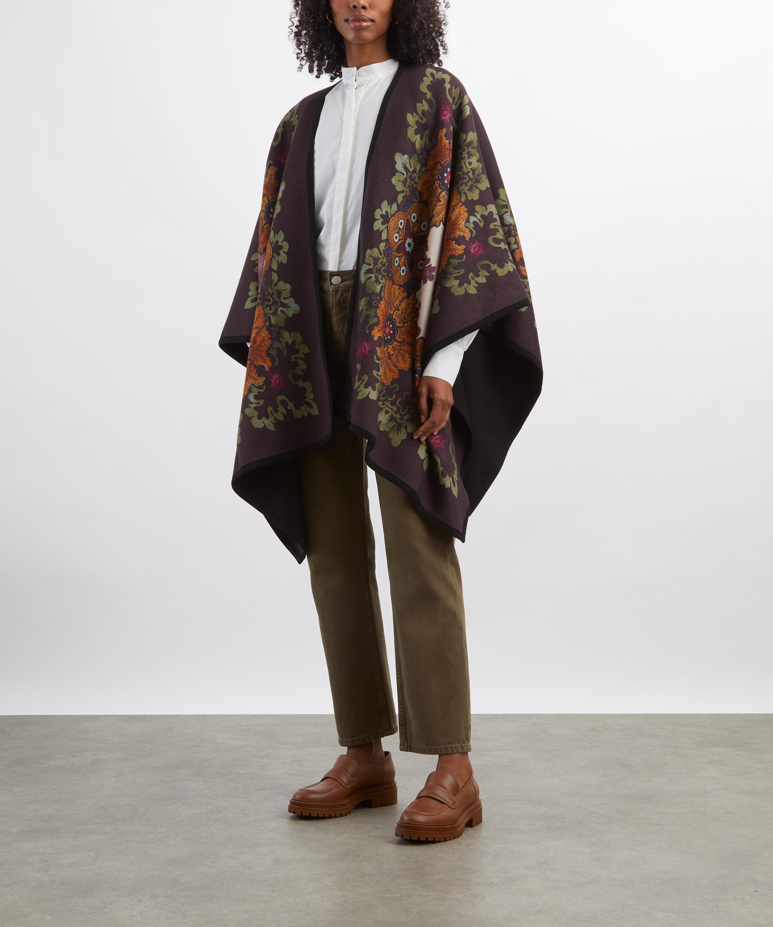 La DoubleJ - Placée Patterned Wool Poncho image number 1