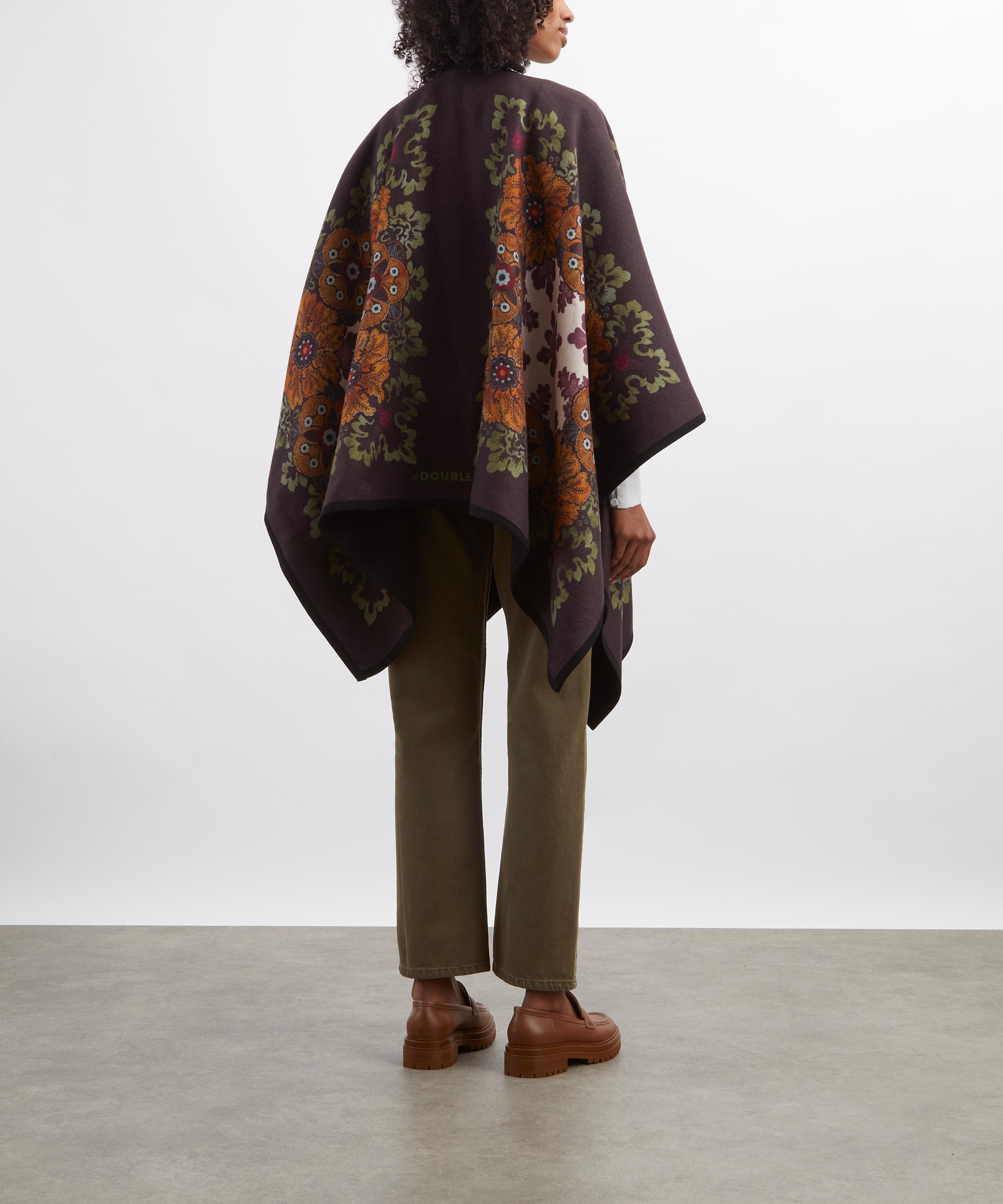 La DoubleJ - Placée Patterned Wool Poncho image number 3