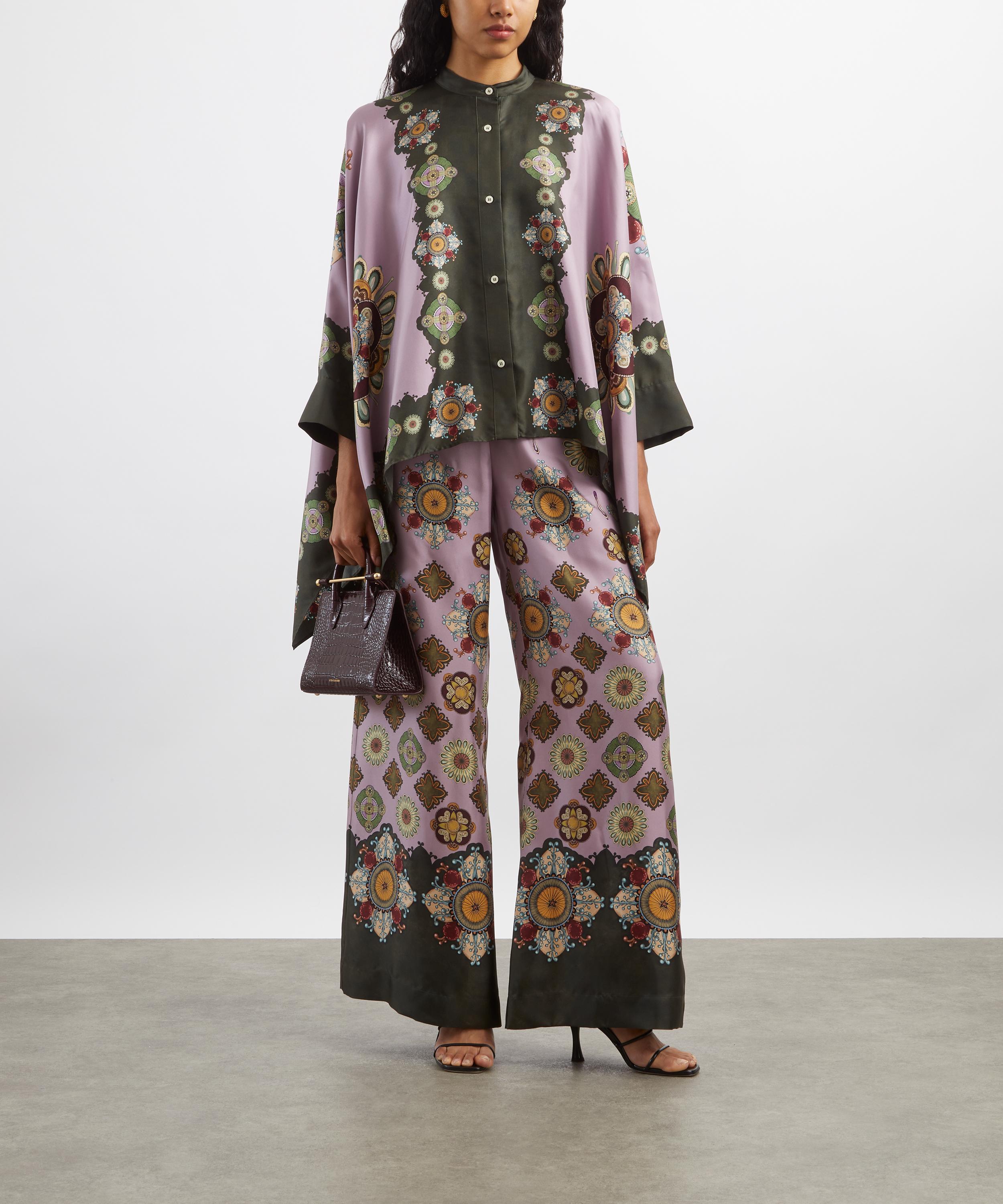 La DoubleJ - Nucleus Silk Twill Palazzo Trousers image number 1