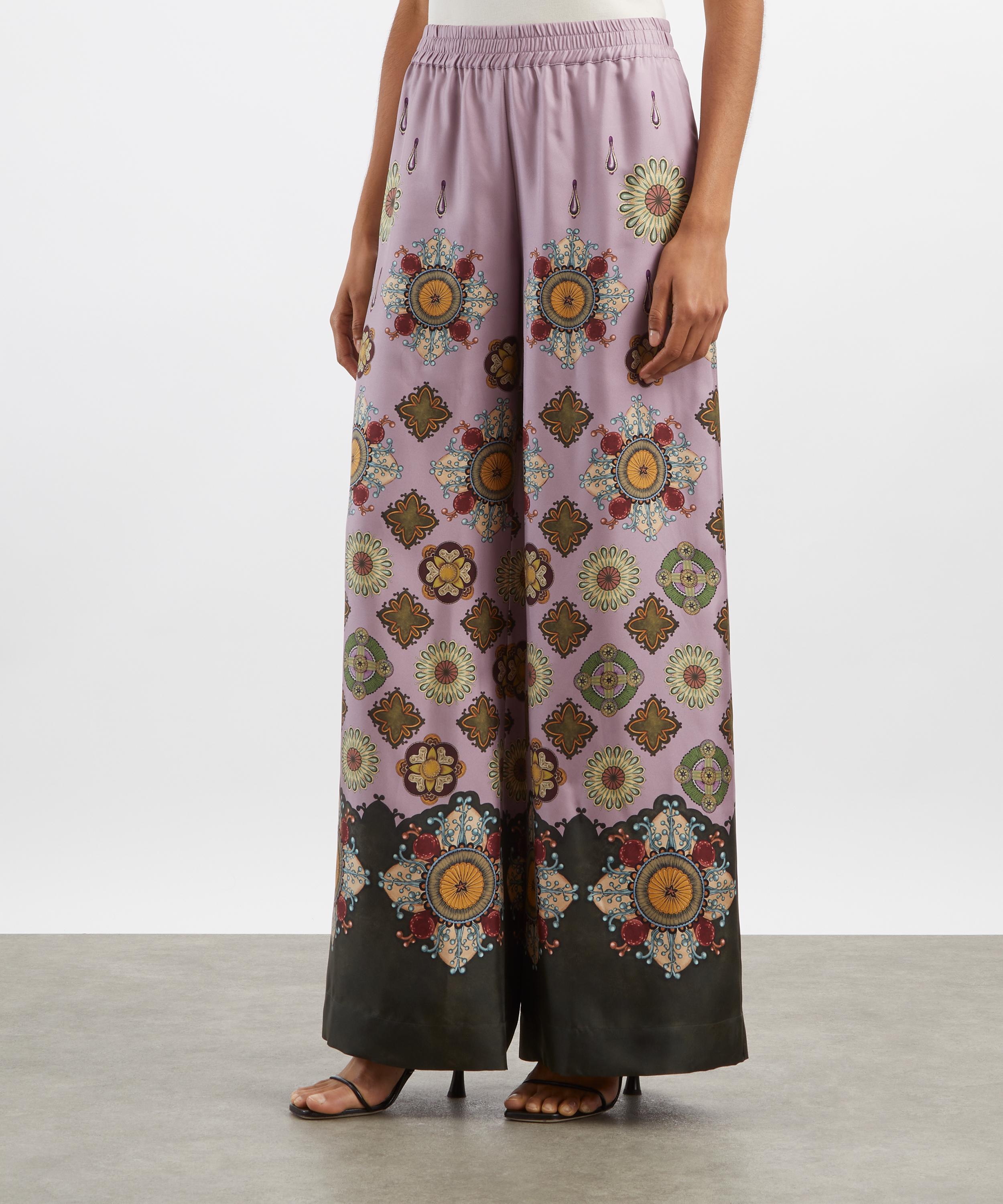 La DoubleJ - Nucleus Silk Twill Palazzo Trousers image number 2