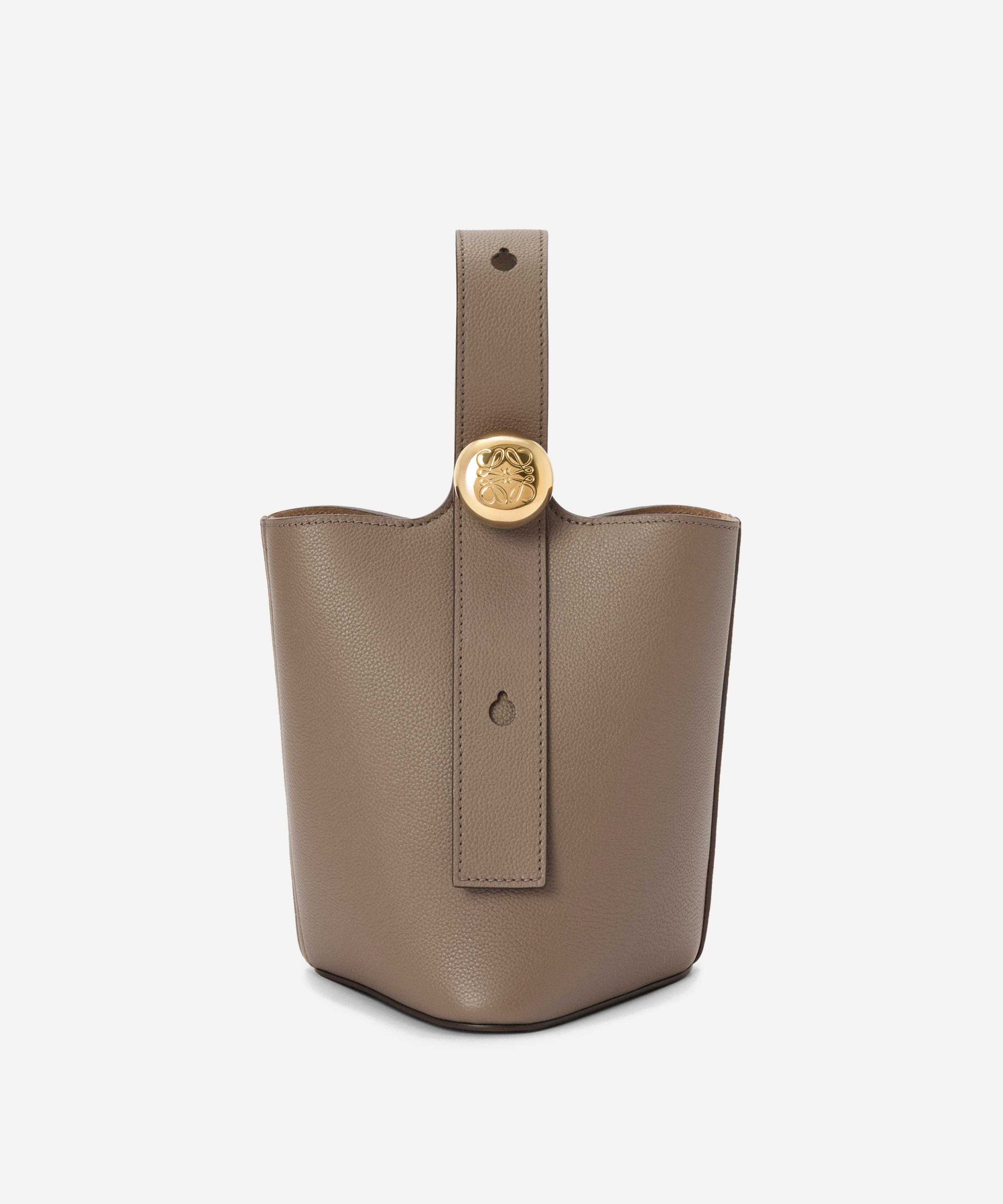 Loewe - Mini Pebble Taupe Leather Bucket Bag image number 2