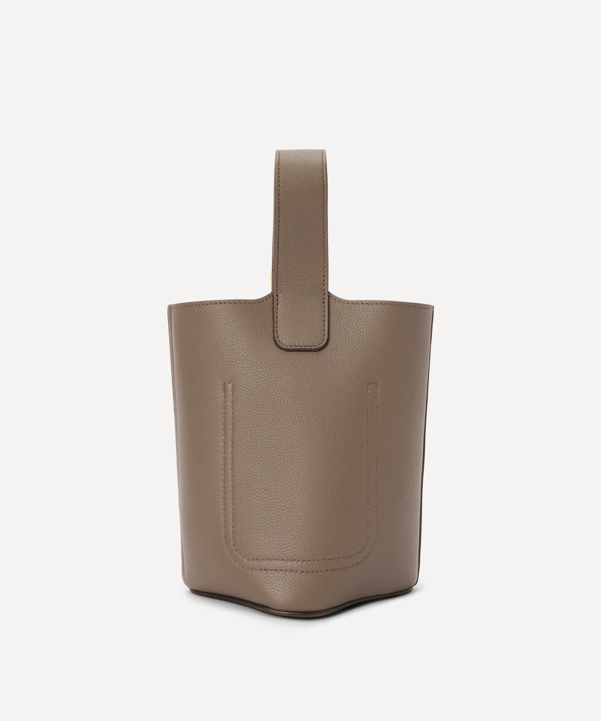 Loewe - Mini Pebble Taupe Leather Bucket Bag image number 3