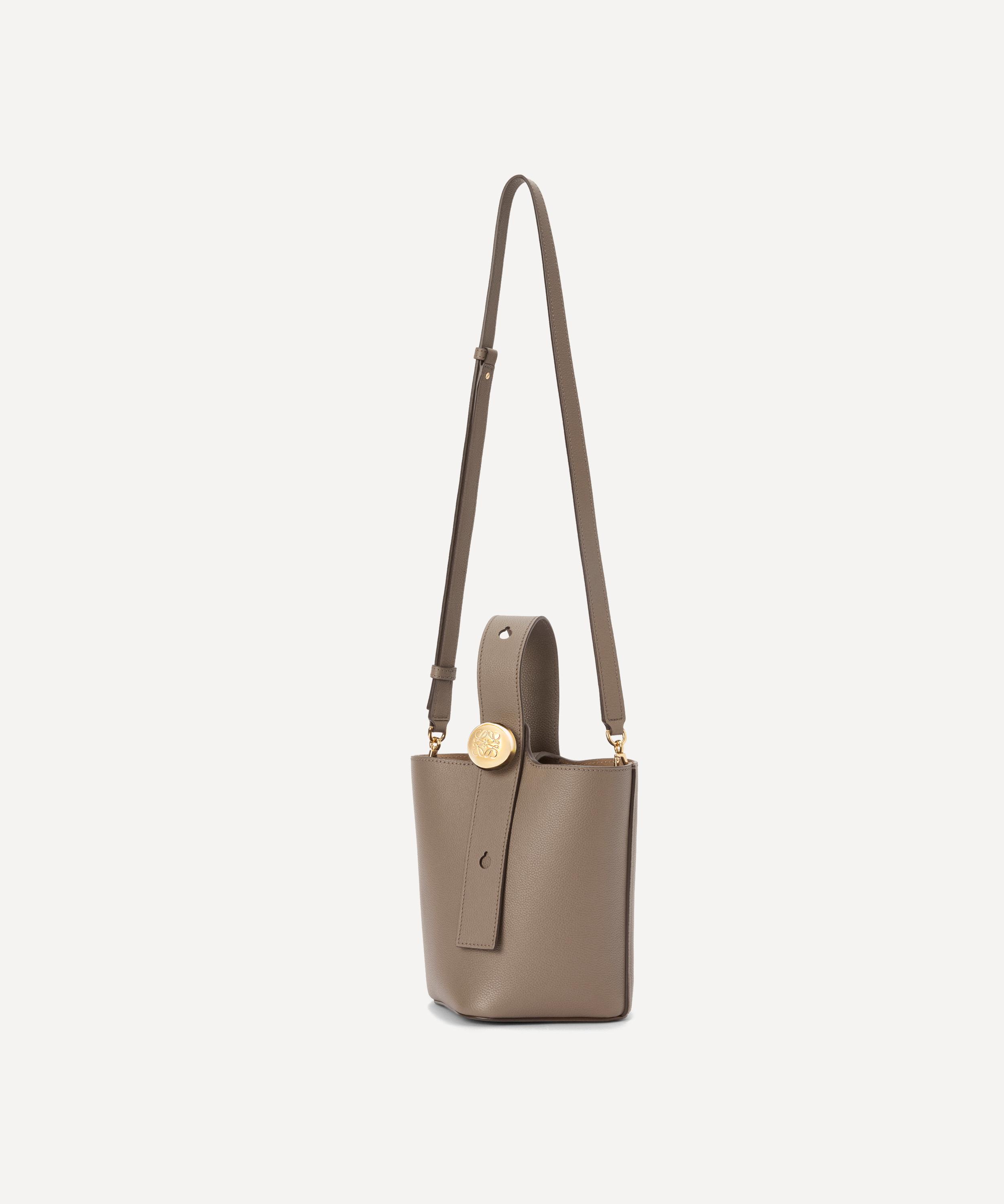 Loewe - Mini Pebble Taupe Leather Bucket Bag image number 4