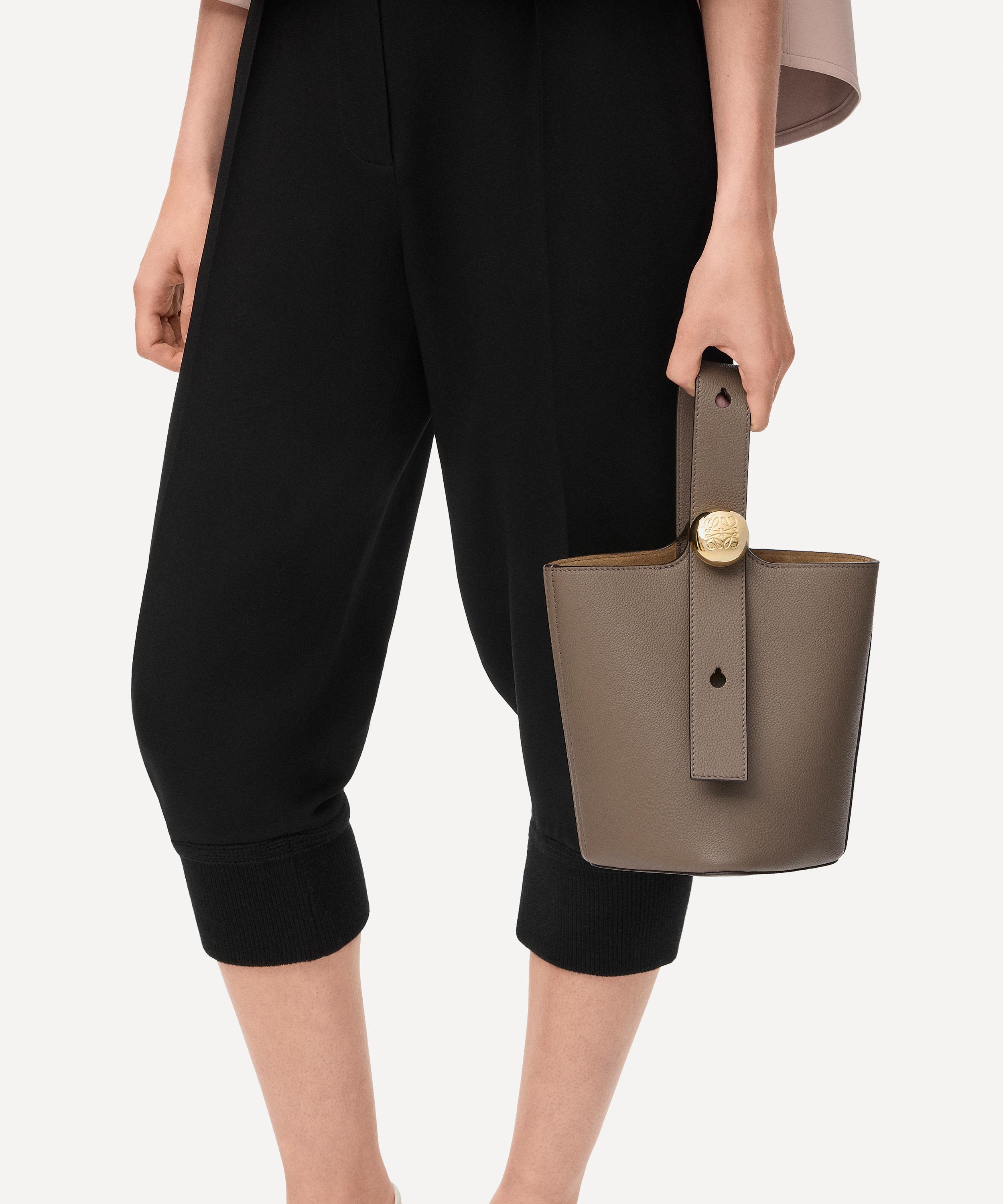 Loewe - Mini Pebble Taupe Leather Bucket Bag image number 6