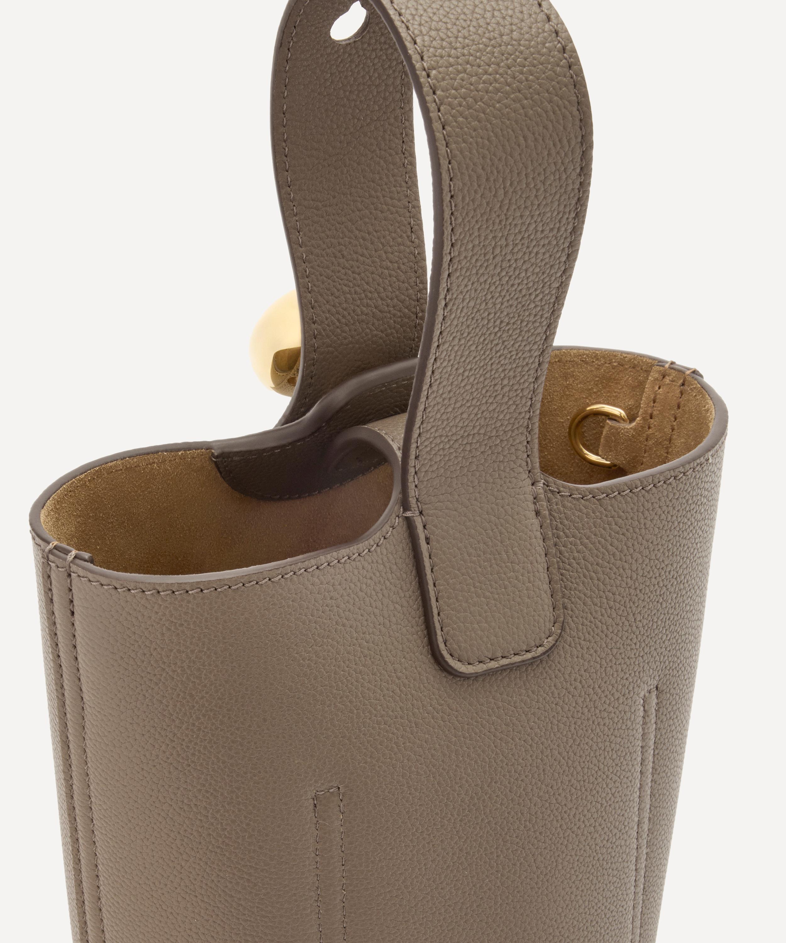 Loewe - Mini Pebble Taupe Leather Bucket Bag image number 8