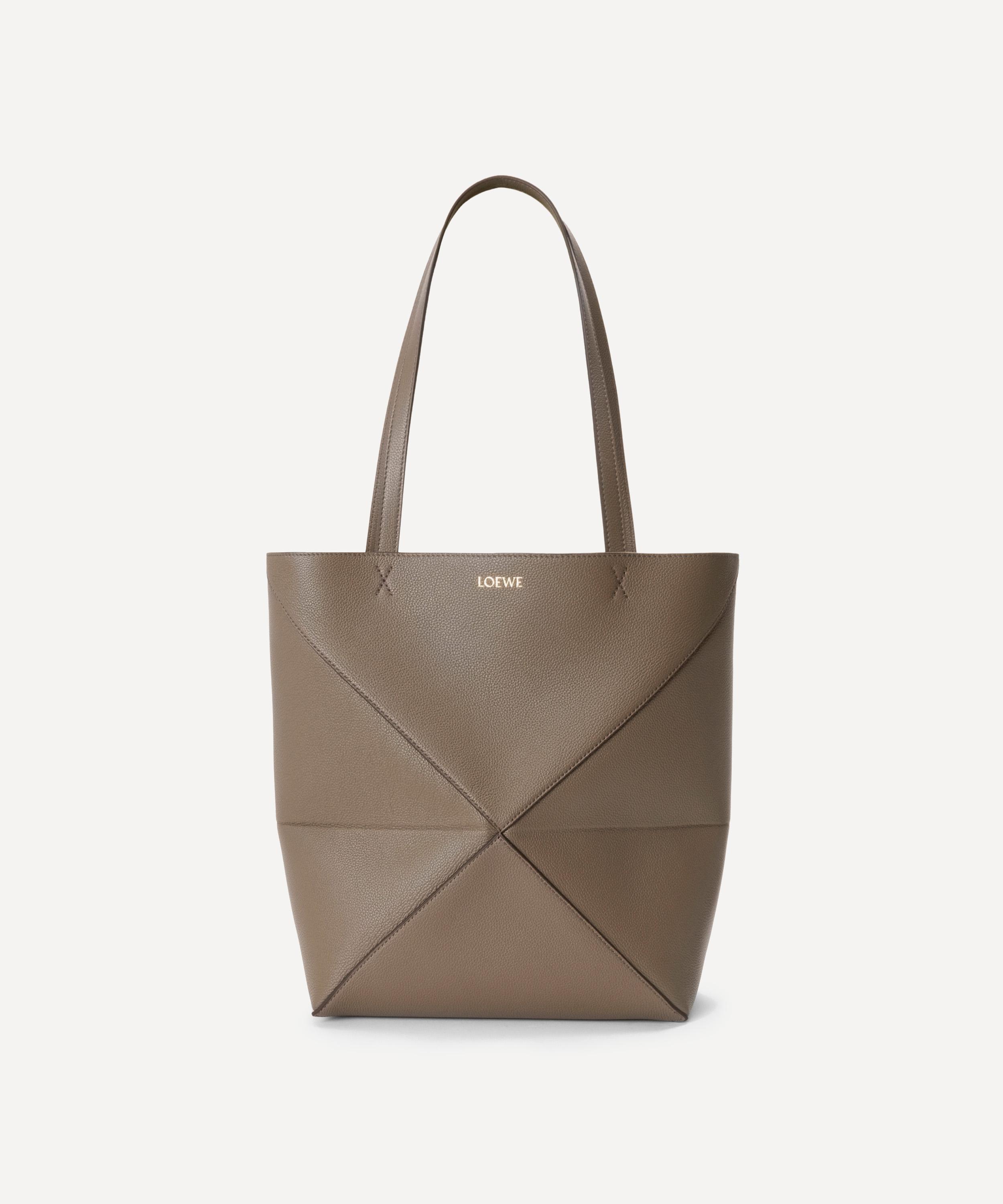 Loewe - Puzzle Fold Taupe Leather Tote Bag