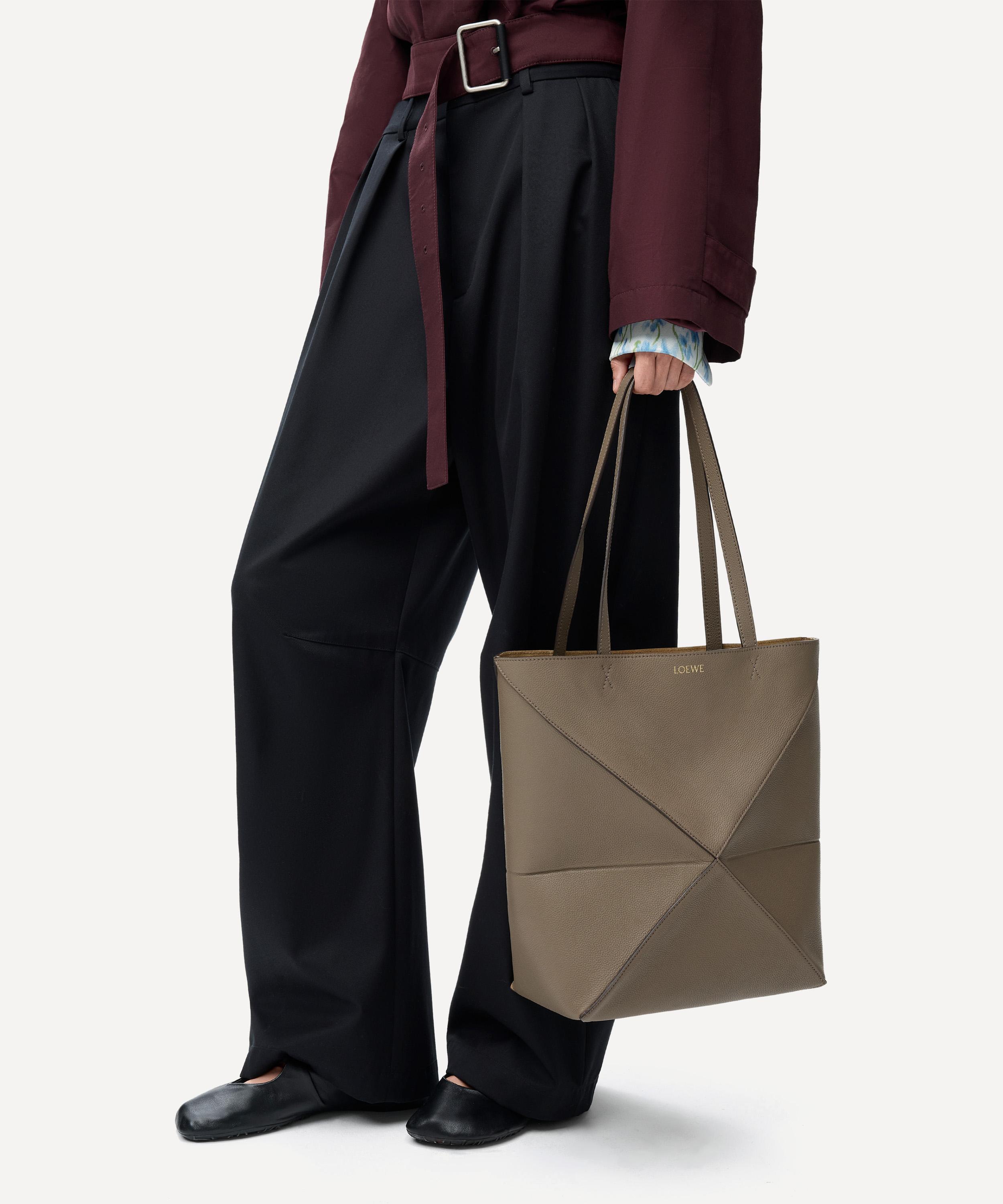 Loewe - Puzzle Fold Taupe Leather Tote Bag image number 1