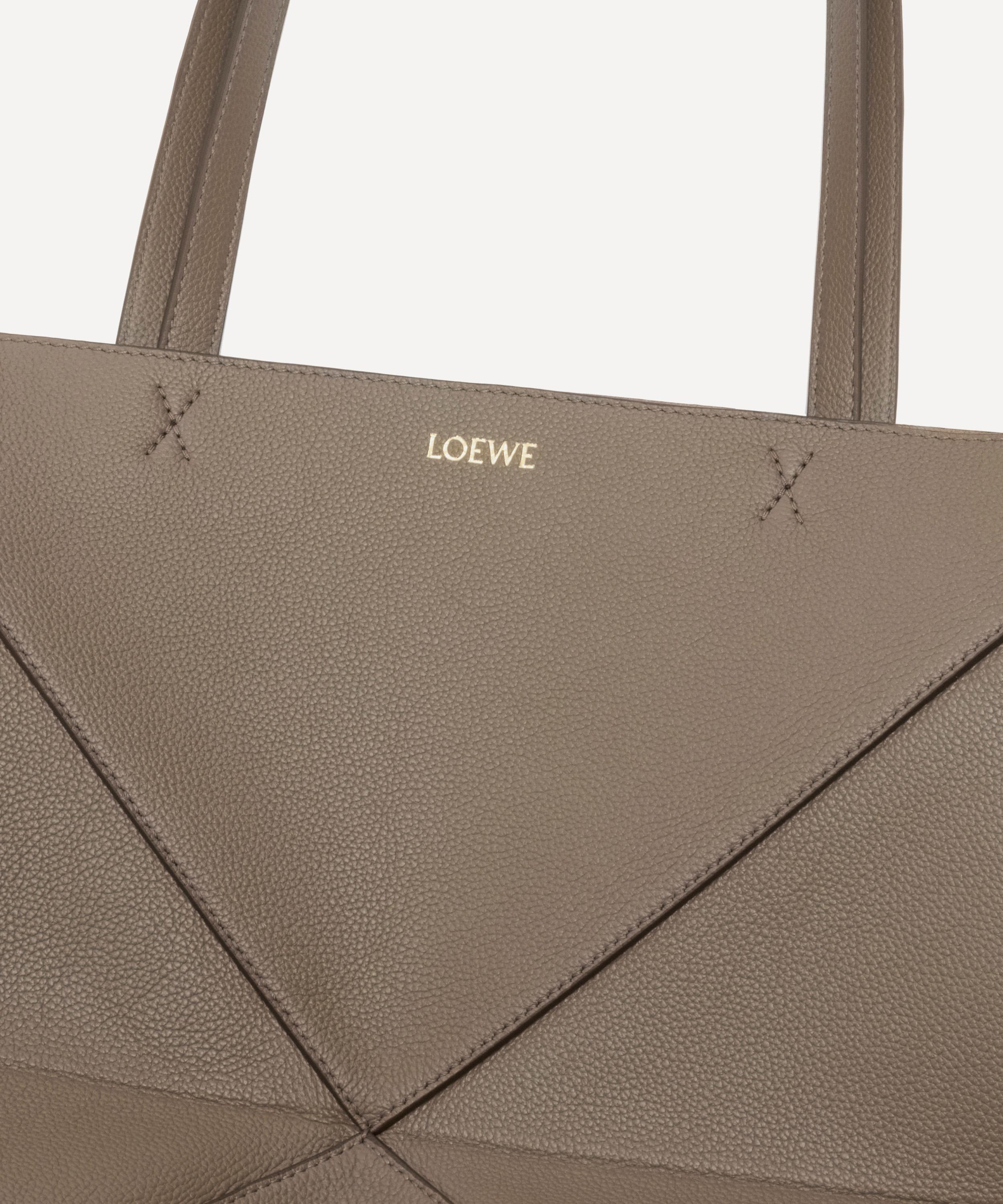 Loewe - Puzzle Fold Taupe Leather Tote Bag image number 5